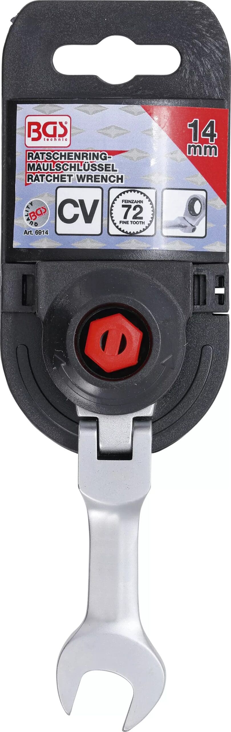 BGS technic Clé mixte à cliquet | courte | à couder | 14 mm BGS technic Clé mixte à cliquet | courte | à couder | 14 mm