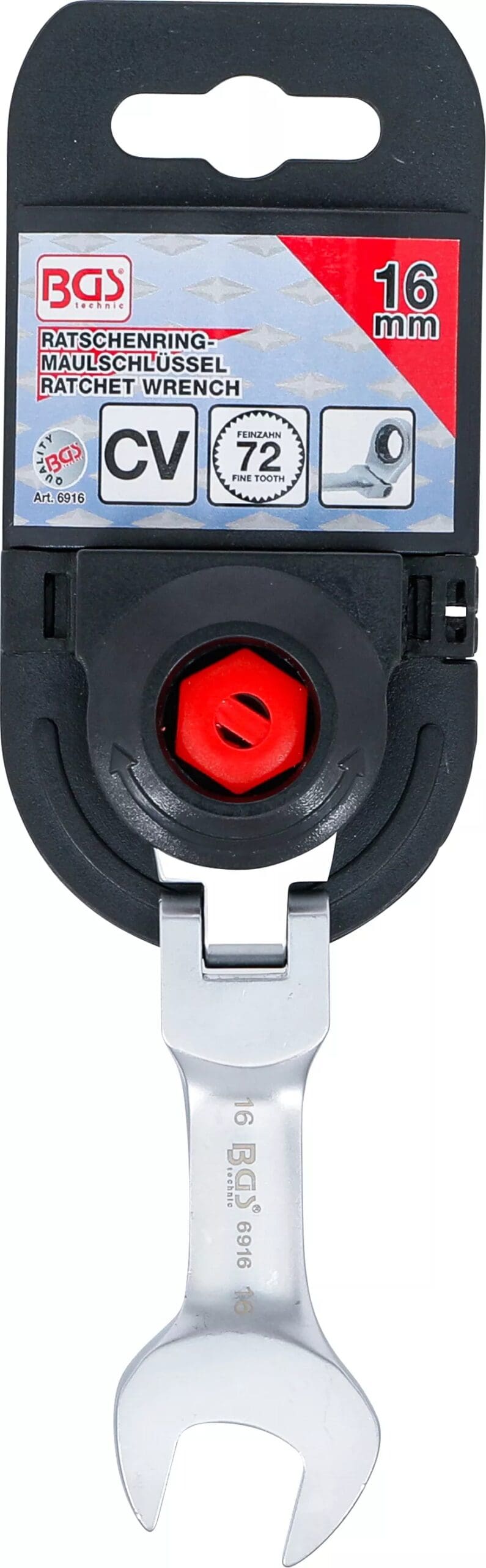 BGS technic Clé mixte à cliquet | courte | à couder | 16 mm BGS technic Clé mixte à cliquet | courte | à couder | 16 mm