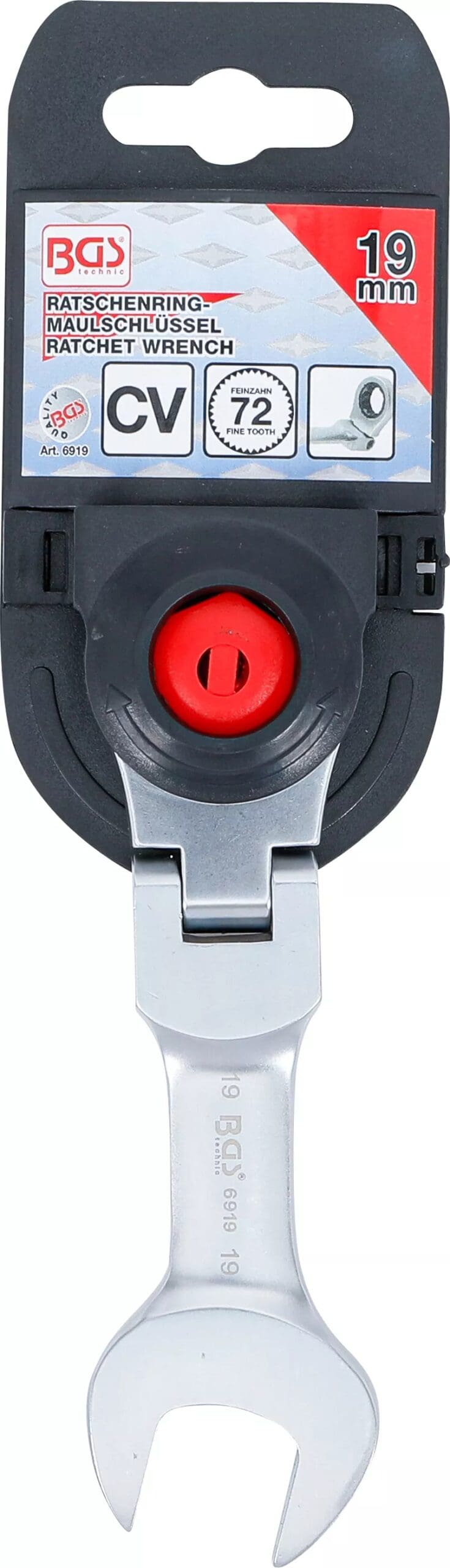 BGS technic Clé mixte à cliquet | courte | à couder | 19 mm BGS technic Clé mixte à cliquet | courte | à couder | 19 mm