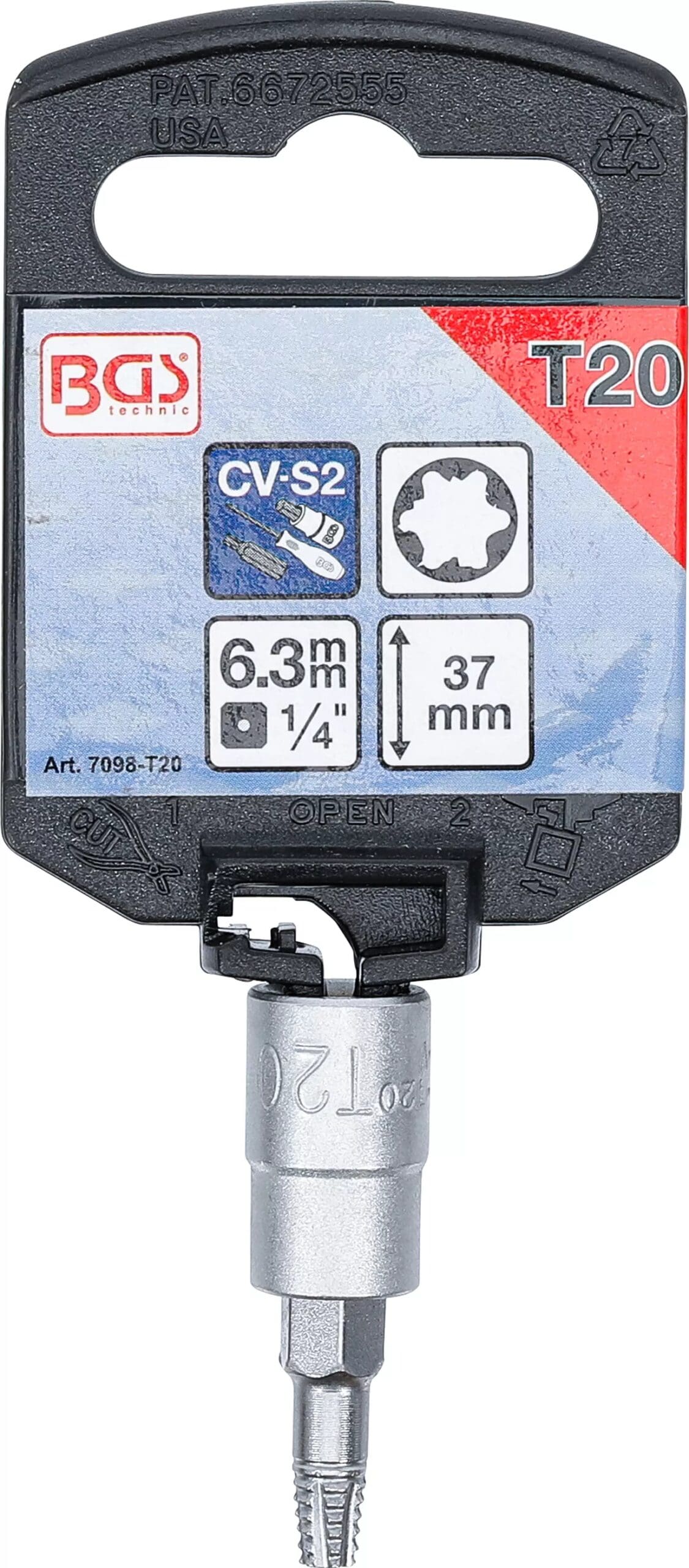 3 mm (1/4") | pour profil T (pour Torx) défectueux T20 3 mm (1/4") | pour profil T (pour Torx) défectueux T20