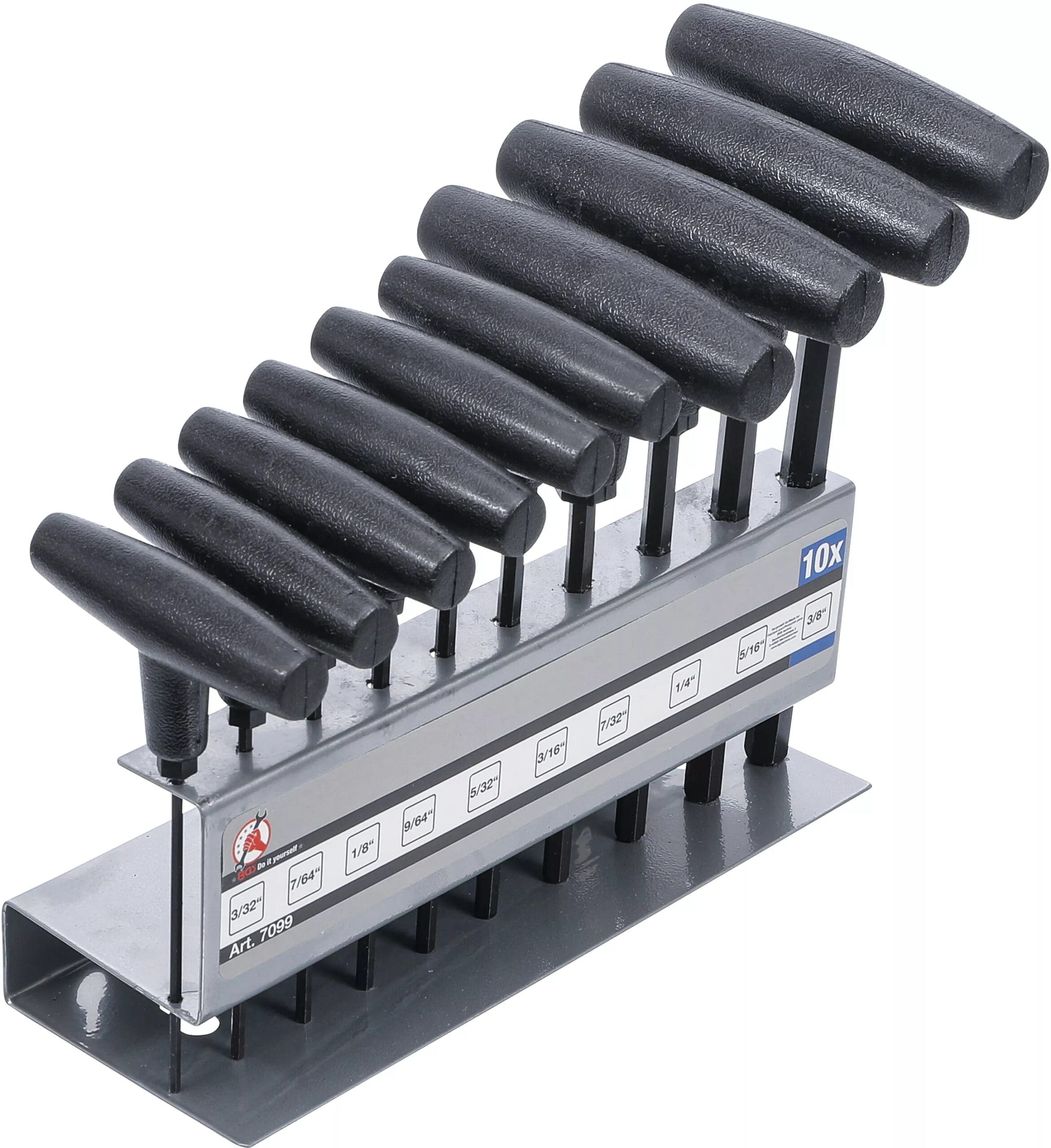 BGS technic Jeu de tournevis avec poignée en T | pouces | six pans intérieurs 3/32" - 3/8" | 10 pièces