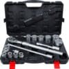BGS technic Jeu de douilles | avec cliquet réversible extensible | 20 mm (3/4") | 19 - 50 mm | 16 pièces