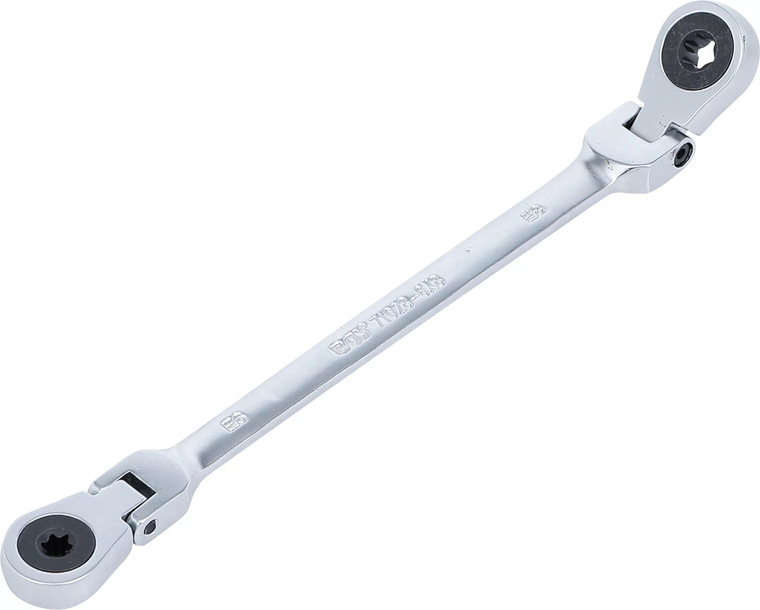 BGS technic Double clé annulaire à cliquet | pliable | avec têtes polygonales à profil E | E6 x E8