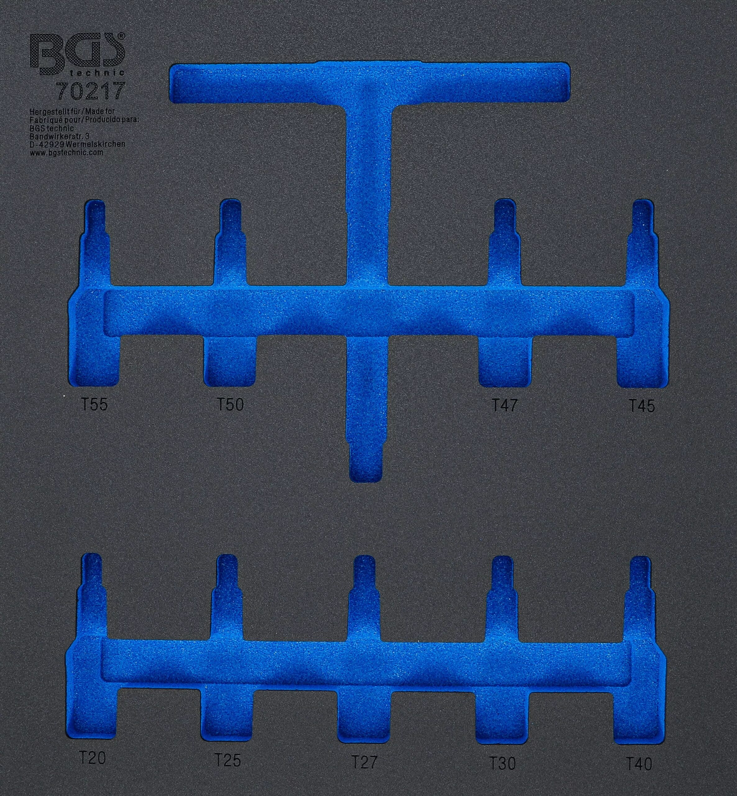 BGS technic Insert de servante d’atelier 2/3 | vide | pour art. 70217