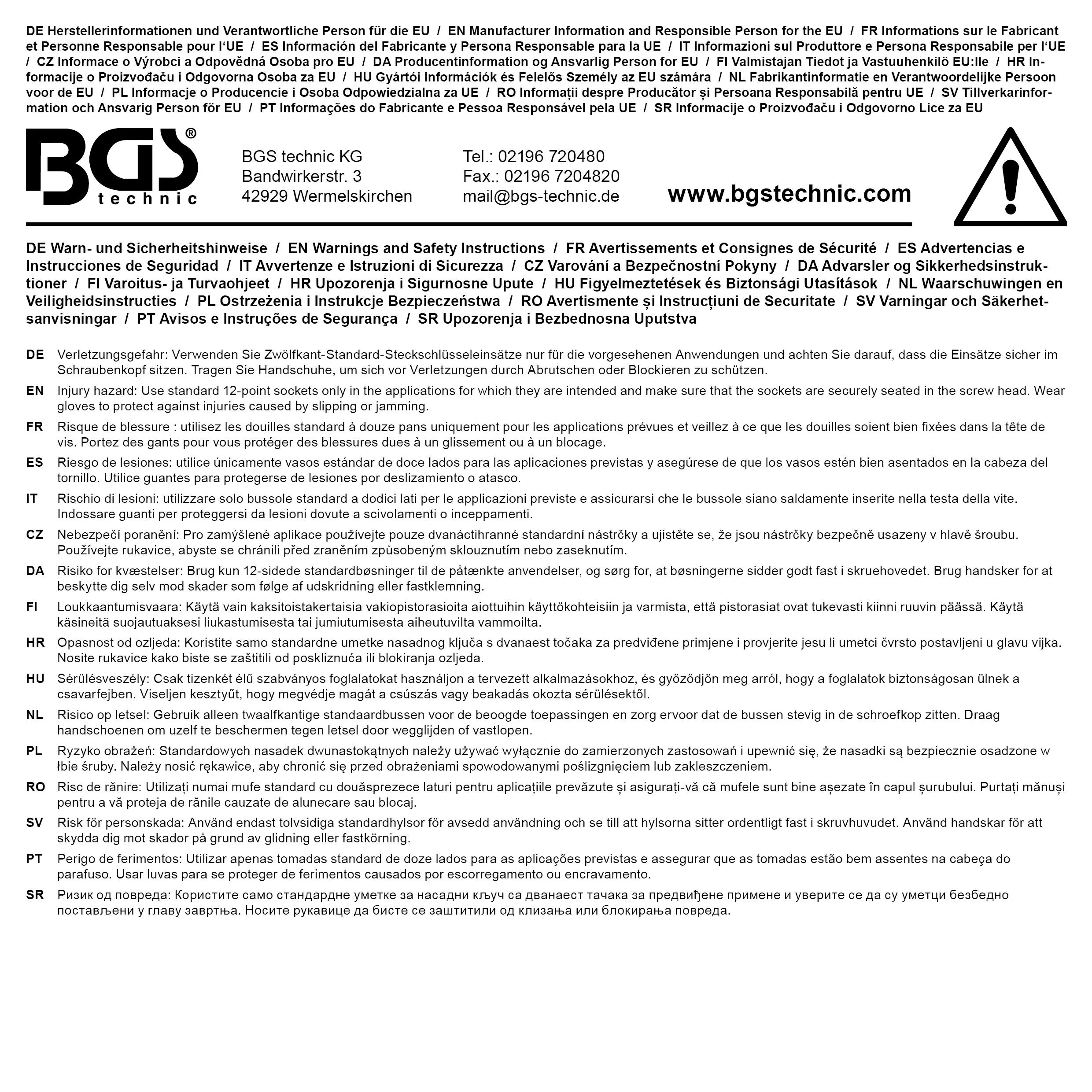 BGS technic Douille pour clé BGS technic Douille pour clé