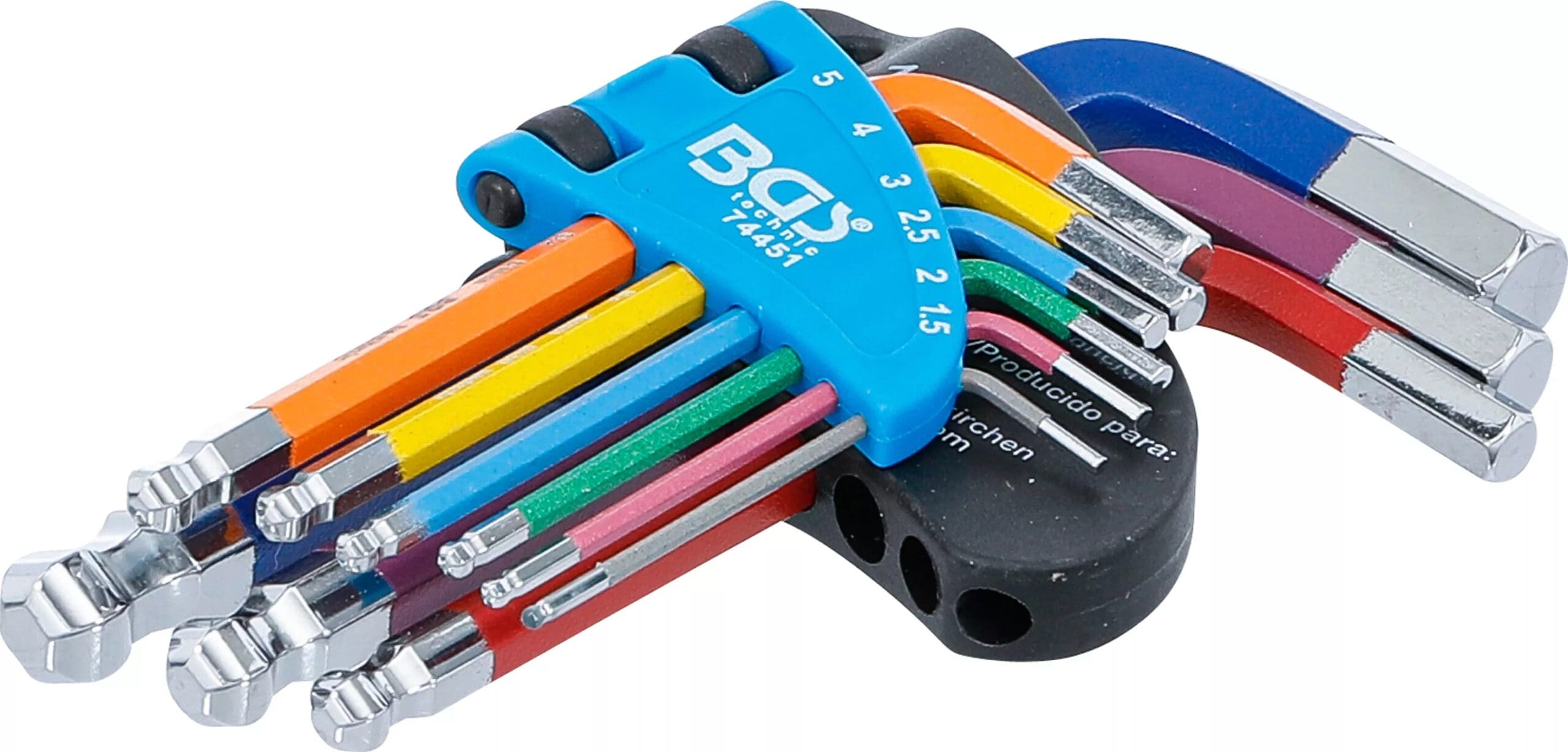 BGS technic Jeu de clés allen | multicolore | courtes | six pans femelle