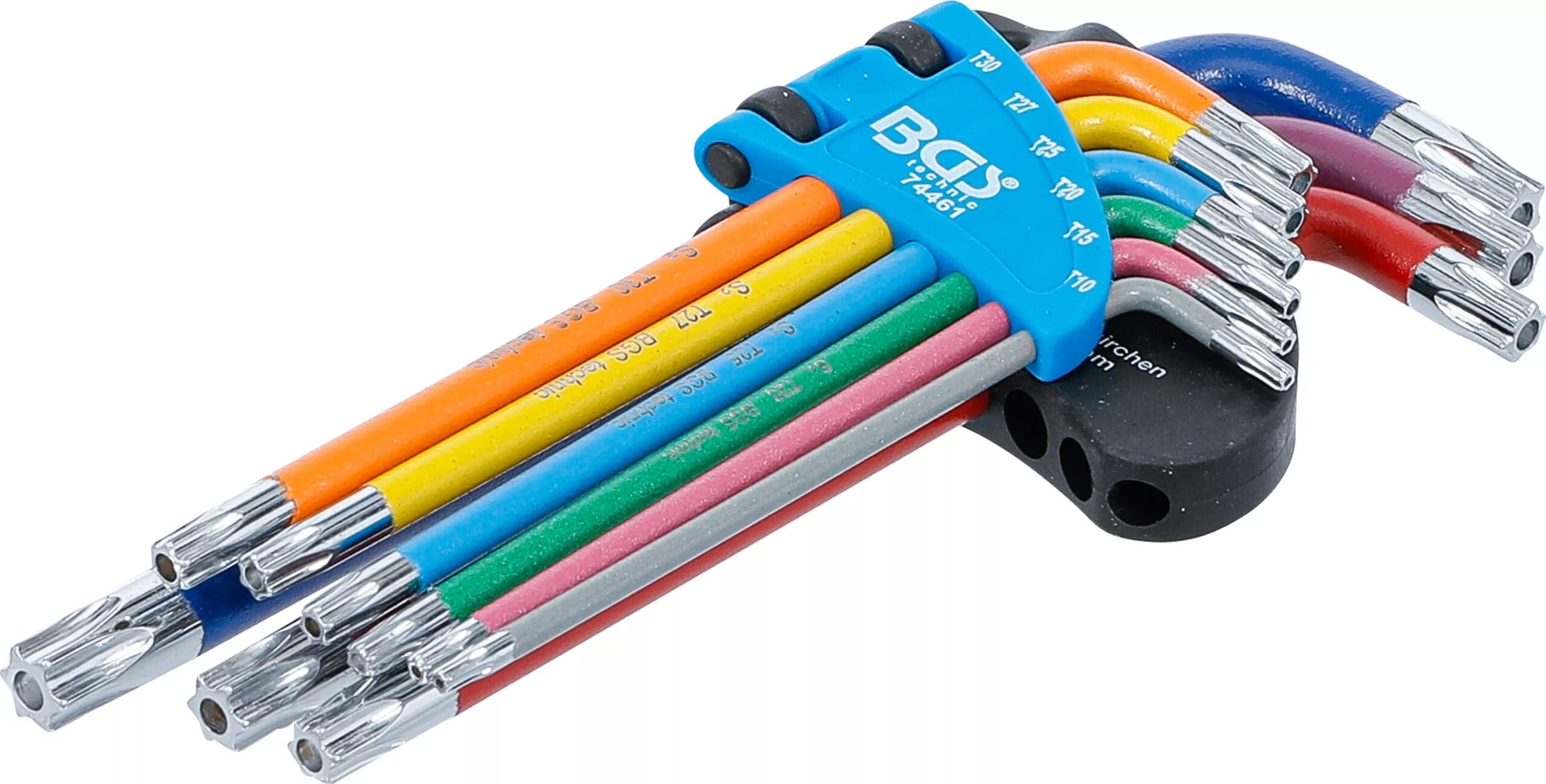 BGS technic Jeu de clés allen | multicolore | profil T (pour Torx) avec perçage T10 - T50 | 9 pièces