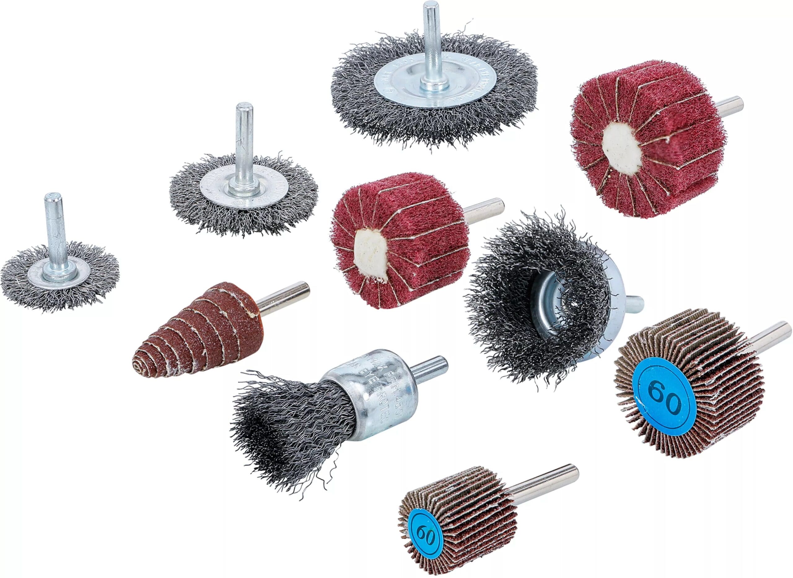 BGS technic Jeu de disques à brosses et à lamelles de ponçage | 10 pcs.