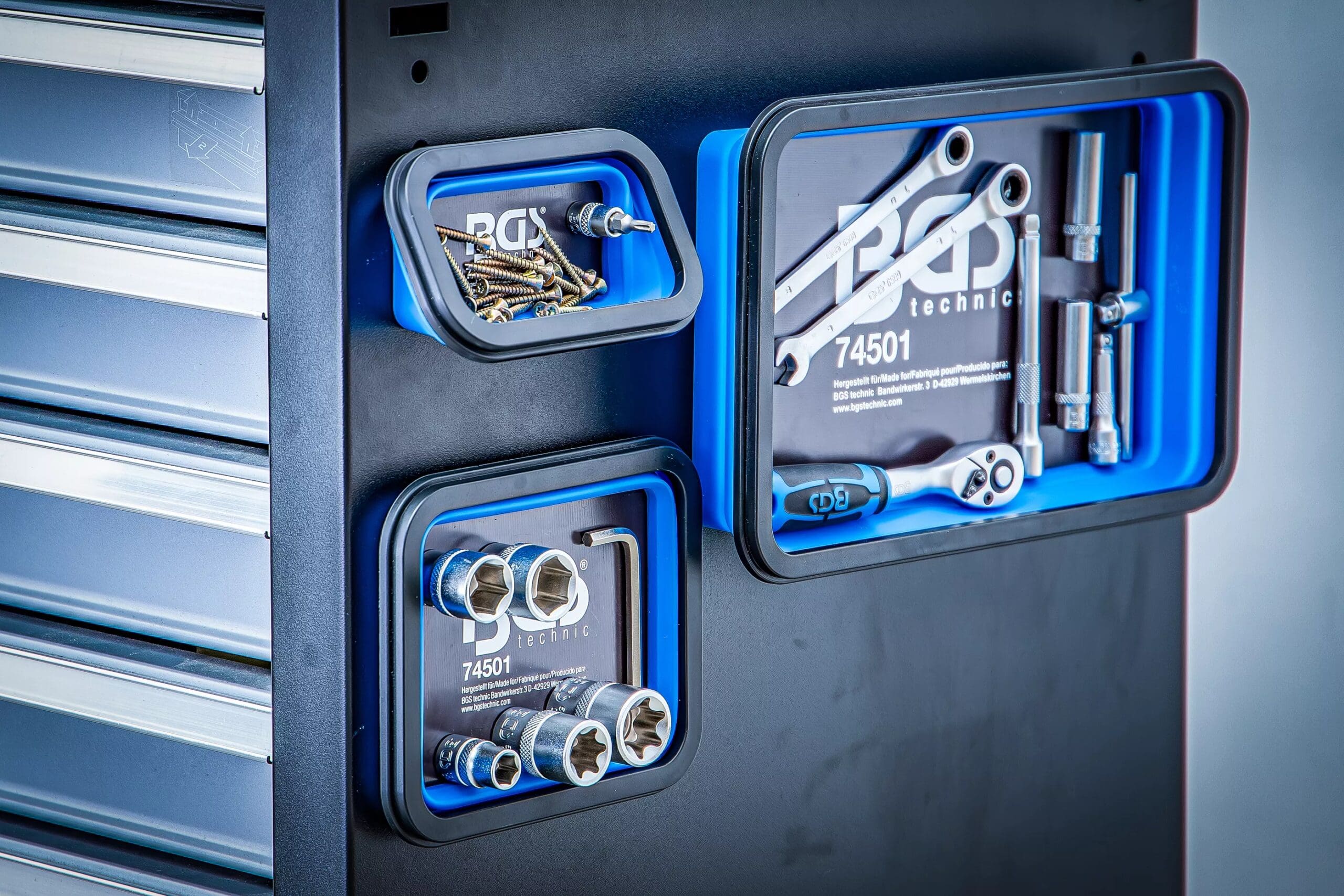 BGS technic Jeu de coupelles magnétiques | silicone | pliable | 3 pièces BGS technic Jeu de coupelles magnétiques | silicone | pliable | 3 pièces