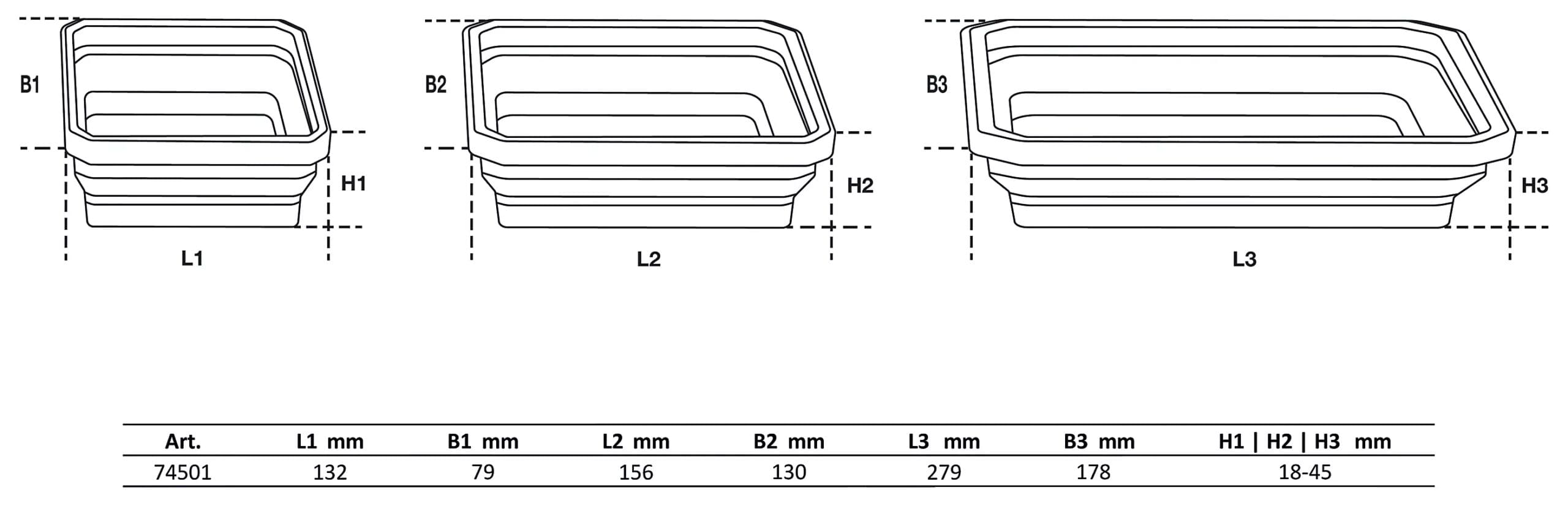 BGS technic Jeu de coupelles magnétiques | silicone | pliable | 3 pièces BGS technic Jeu de coupelles magnétiques | silicone | pliable | 3 pièces