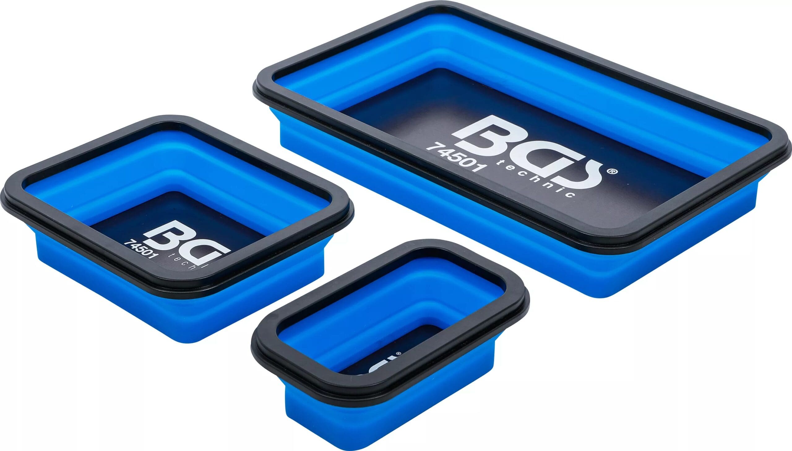 BGS technic Jeu de coupelles magnétiques | silicone | pliable | 3 pièces BGS technic Jeu de coupelles magnétiques | silicone | pliable | 3 pièces