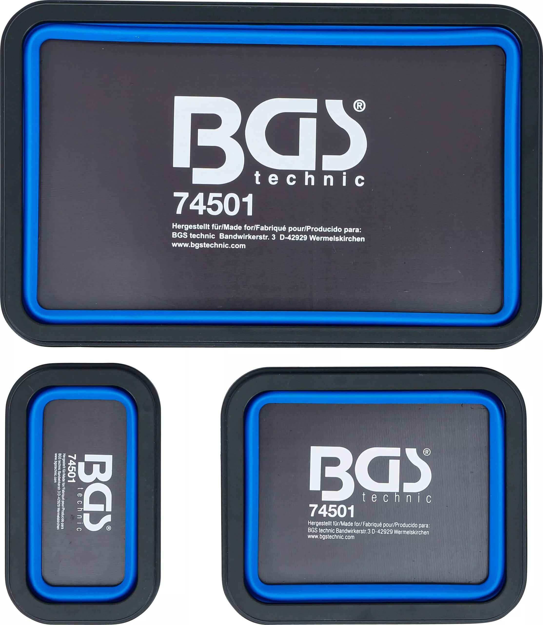 BGS technic Jeu de coupelles magnétiques | silicone | pliable | 3 pièces BGS technic Jeu de coupelles magnétiques | silicone | pliable | 3 pièces