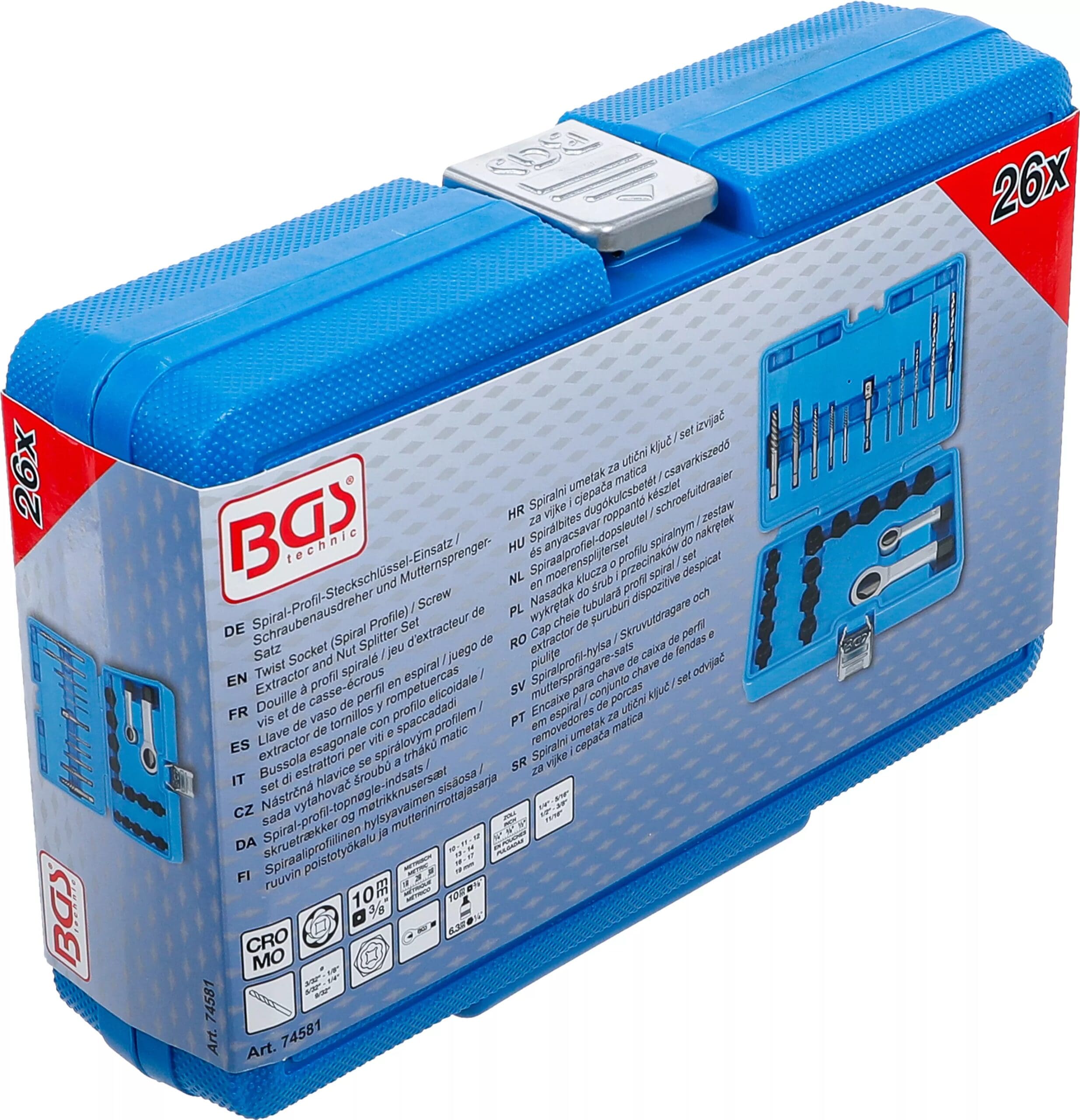 BGS technic Douille à profil spiralé / jeu d'extracteur de vis et de casse-écrous | 26 pcs. BGS technic Douille à profil spiralé / jeu d'extracteur de vis et de casse-écrous | 26 pcs.