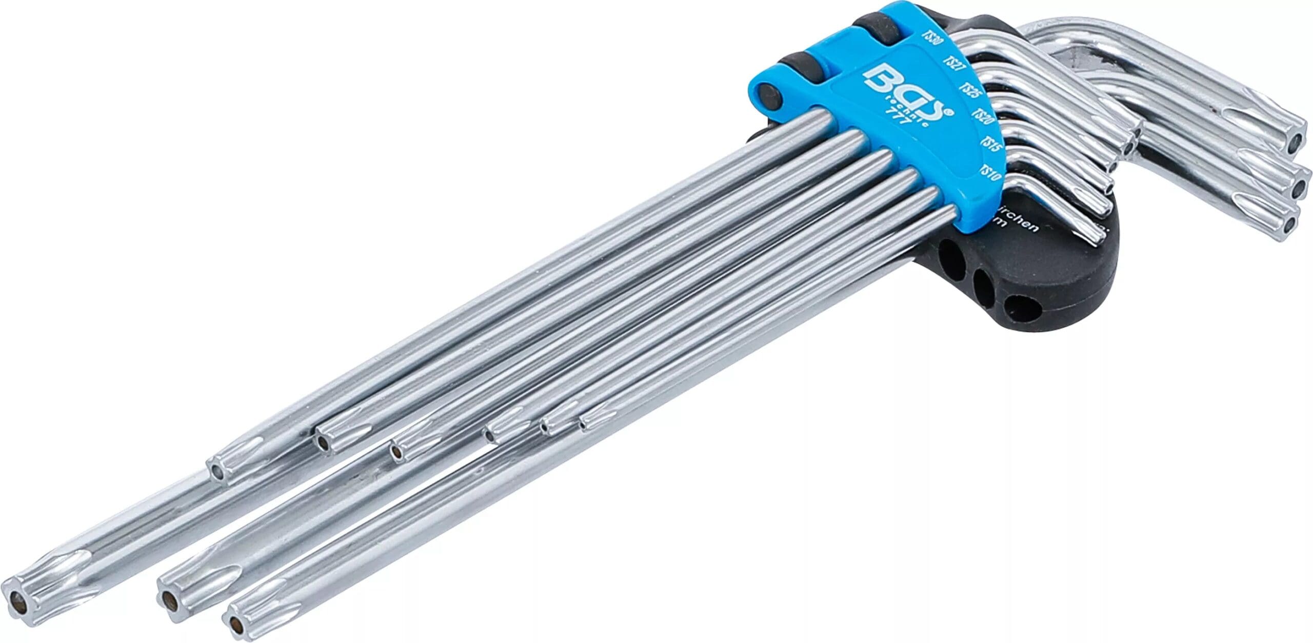 BGS technic Jeu de clés allen | extra longues | Profil TS (pour Torx Plus) TS10 - TS50 | 9 pièces