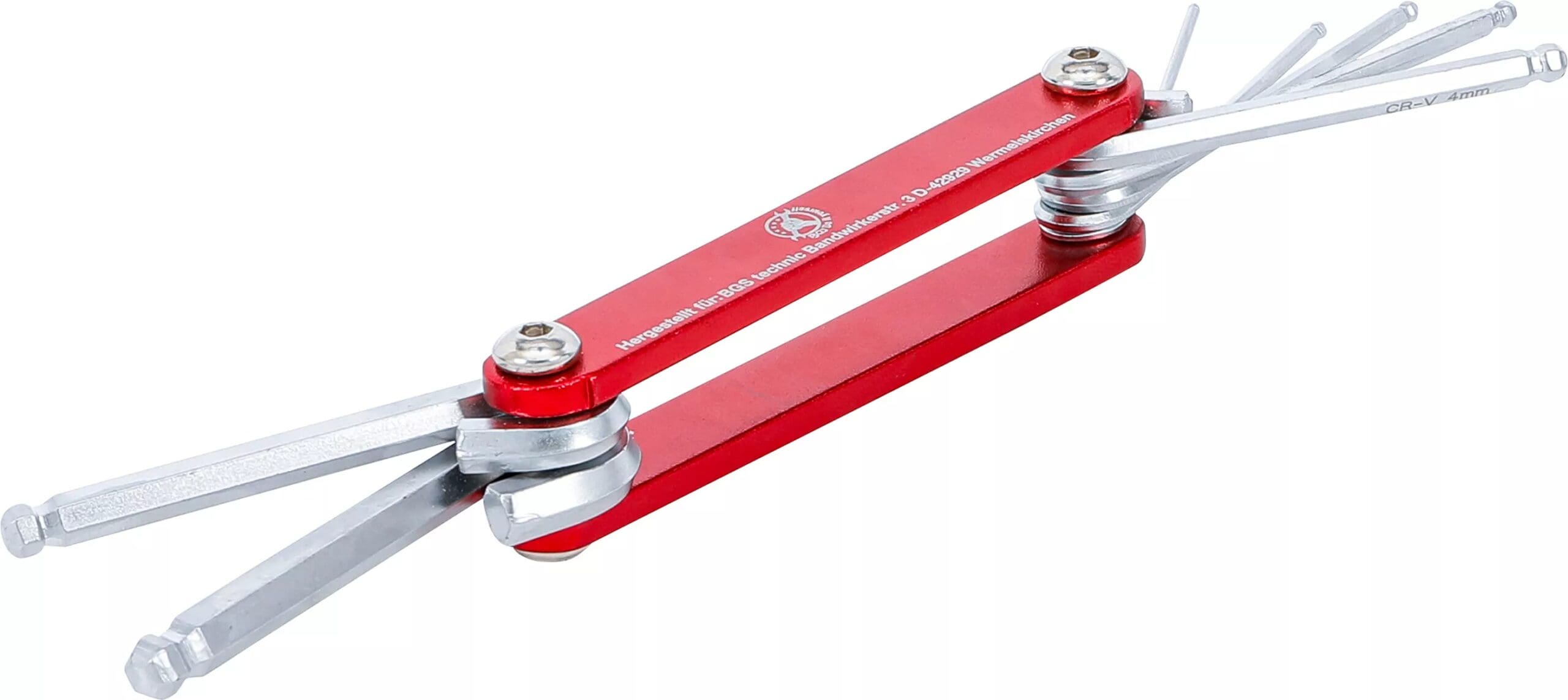 BGS technic Jeu de clés repliables | six pans intérieurs à tête sphérique 1