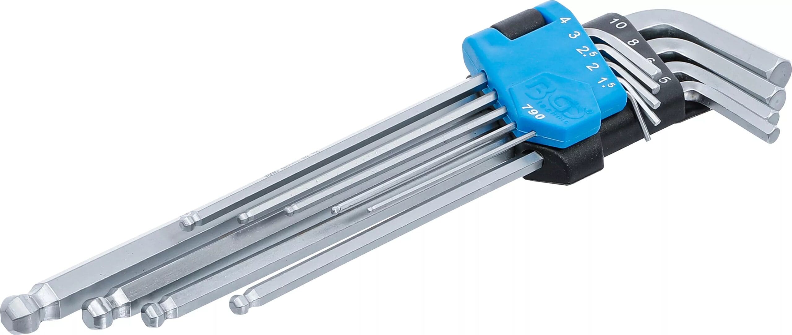 BGS technic Jeu de clés allen | extra longues | six pans intérieurs/ six pans intérieurs à tête sphérique 1