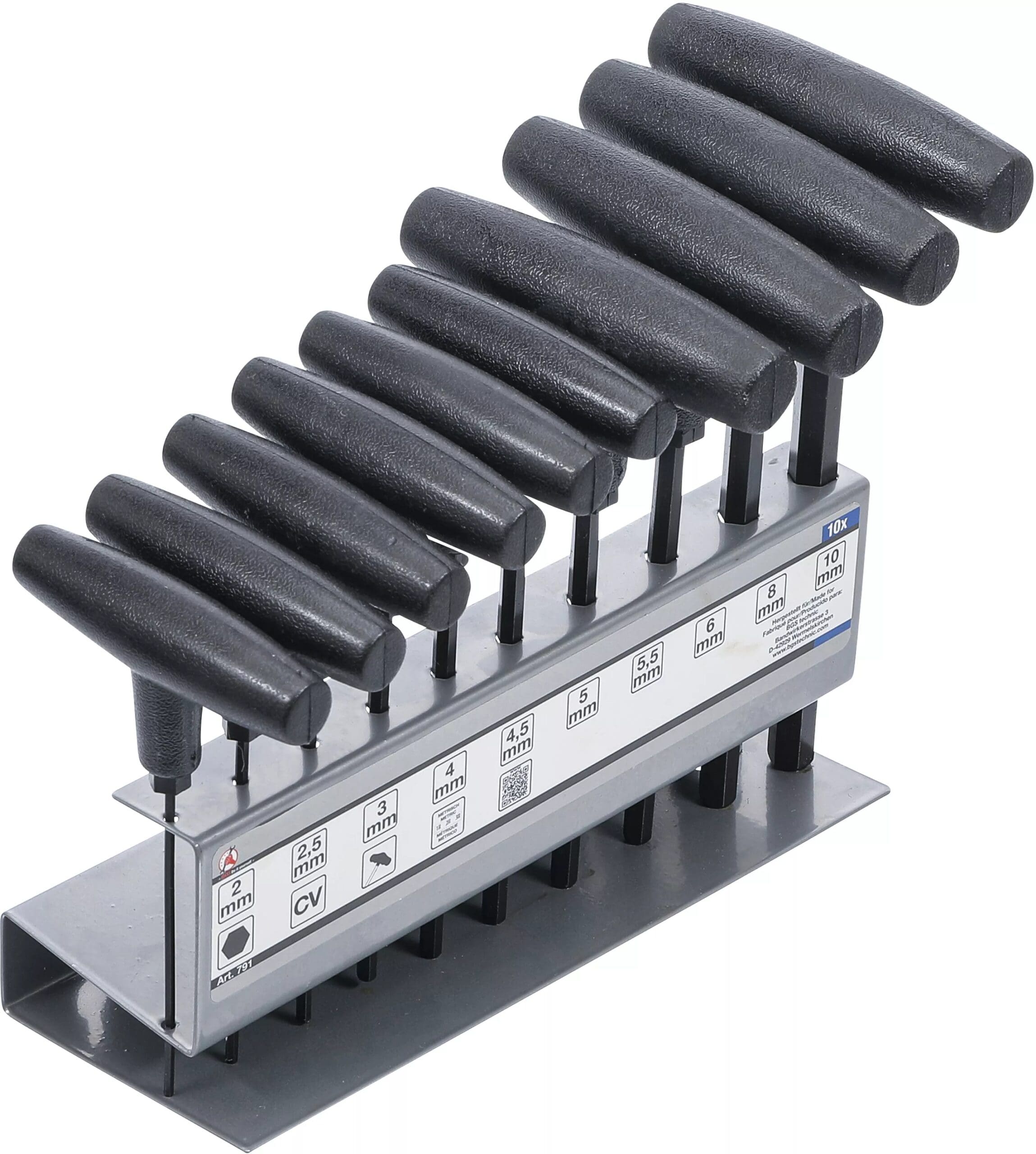 BGS technic Jeu de tournevis avec poignée en T | six pans intérieurs 2 - 10 mm | 10 pièces