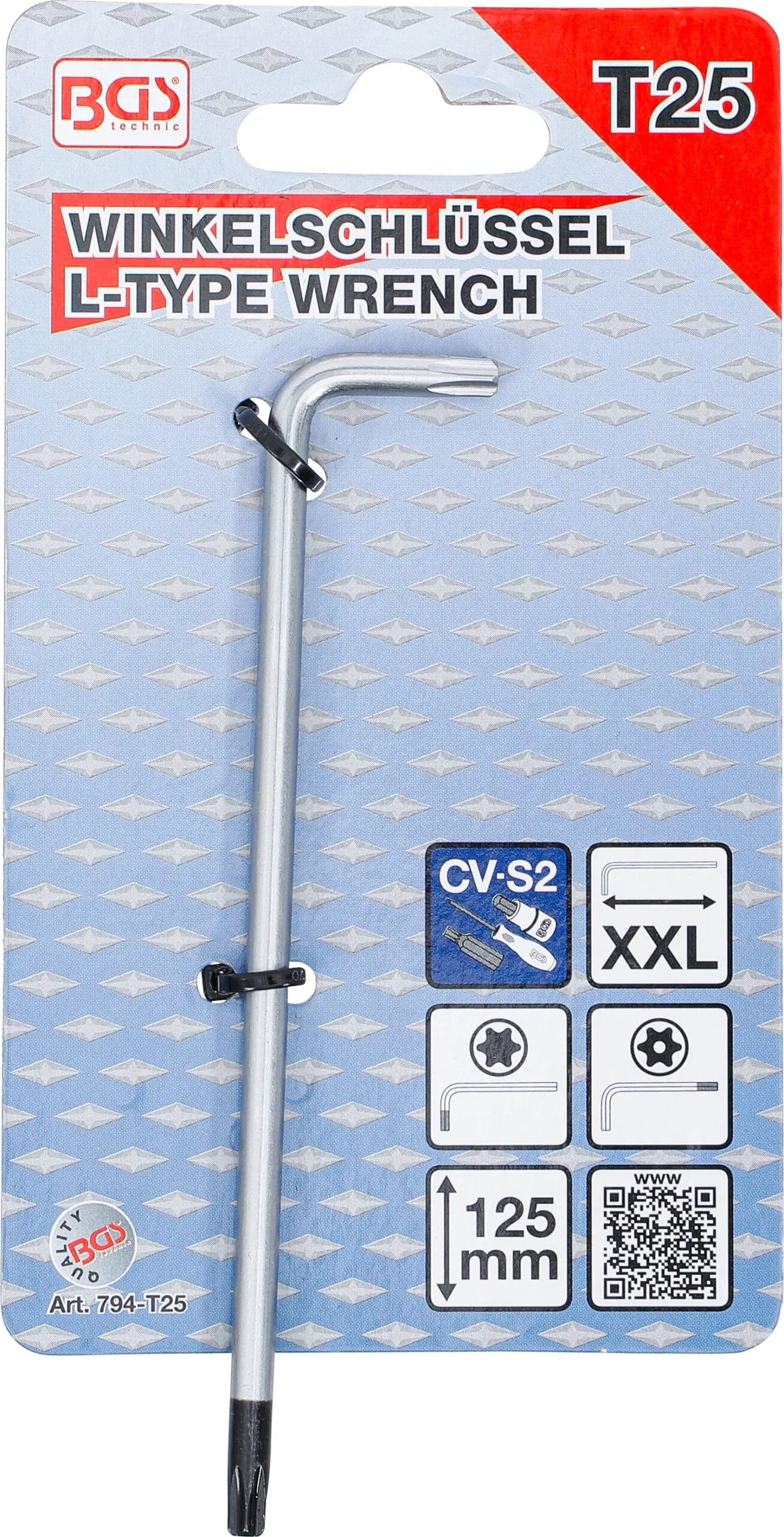 BGS technic Clé allen | extra longues | profil T (pour Torx) avec/sans perçage T25 BGS technic Clé allen | extra longues | profil T (pour Torx) avec/sans perçage T25