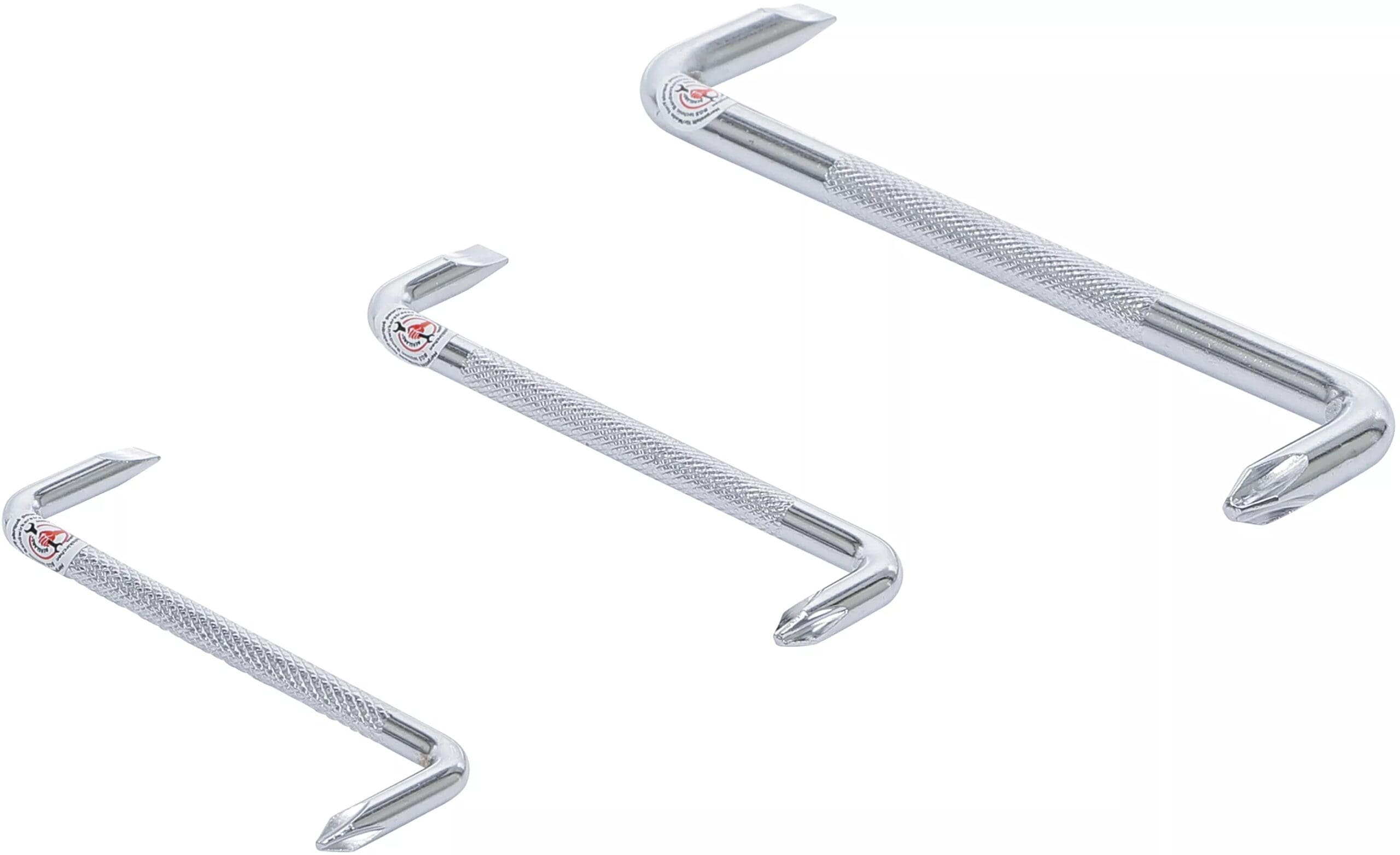 BGS technic Jeu de tournevis coudés | plats / cruciformes | 3 pièces