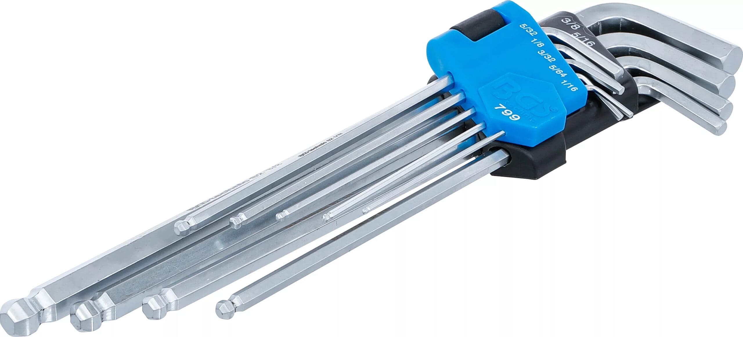 BGS technic Jeu de clés allen | en pouces | six pans intérieurs / six pans intérieurs à tête sphérique| 1/16" - 3/8" | 9 pièces