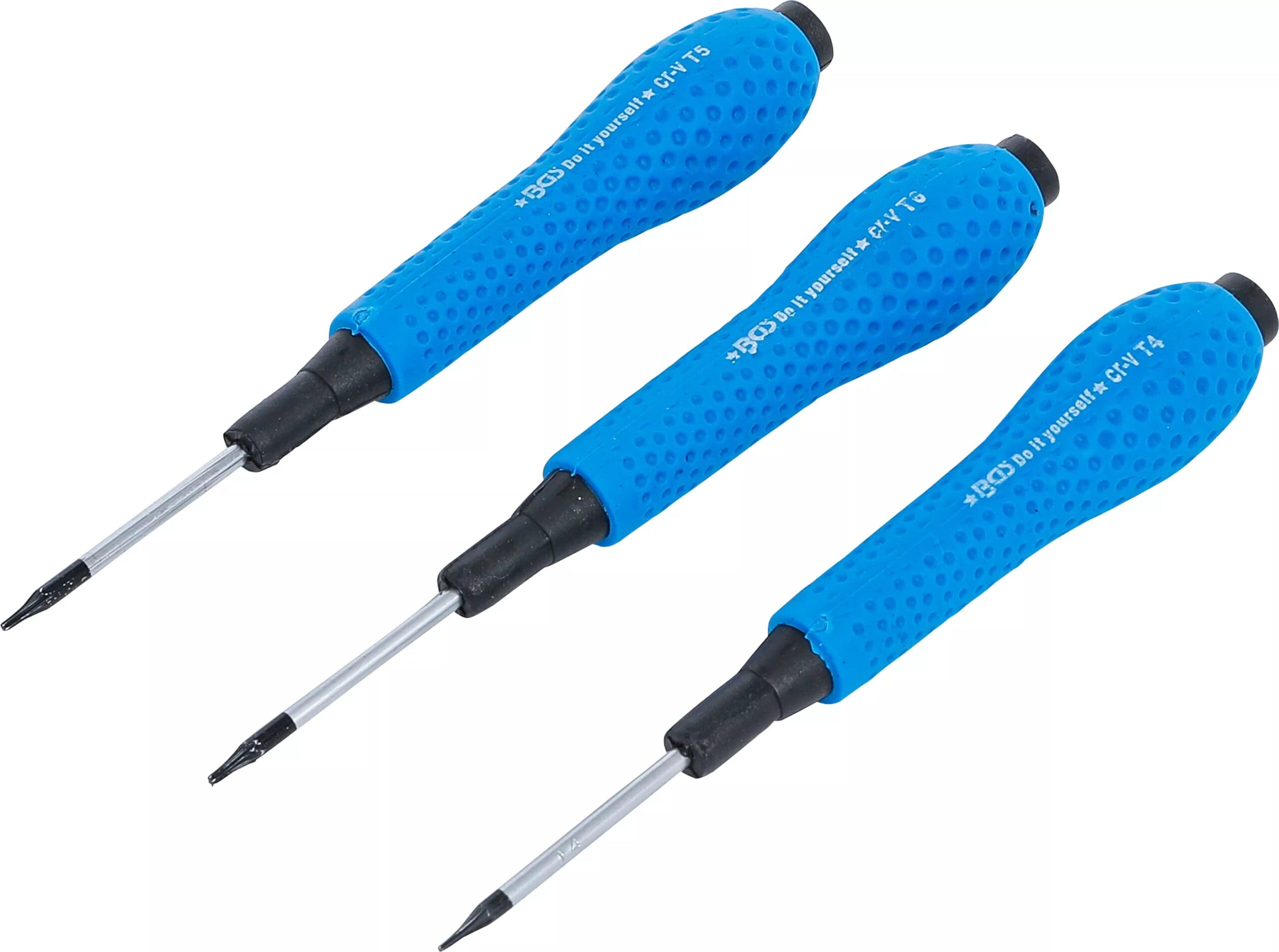 BGS technic Jeu de tournevis de précision | profil en T (pour Torx) T4 / T5 / T6 | 3 pièces
