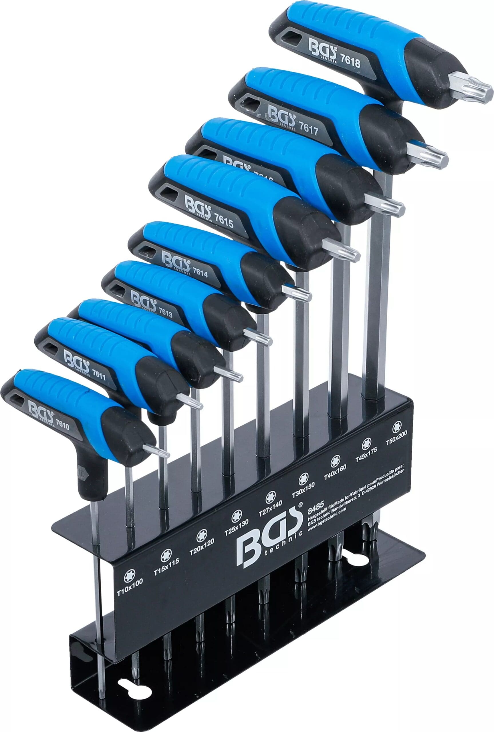 BGS technic Jeu de clés à poignée en T | Profil T (pour Torx) | T10 - T50 | 9 pièces