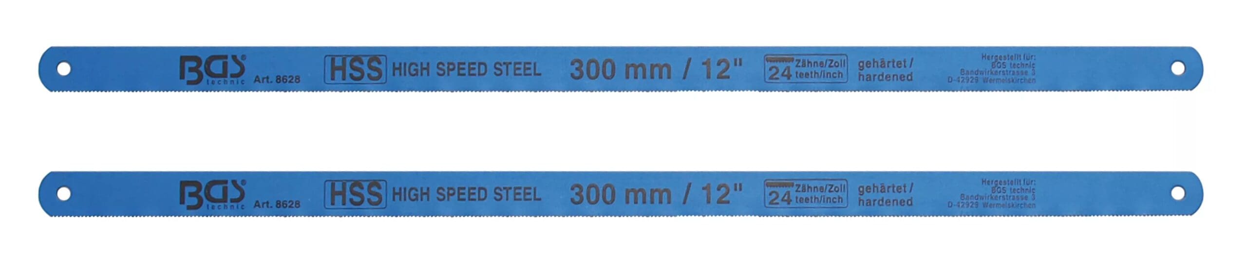 BGS technic Lames de scies à métau | HSS flexible | 13 x 300 mm | 2 pièces