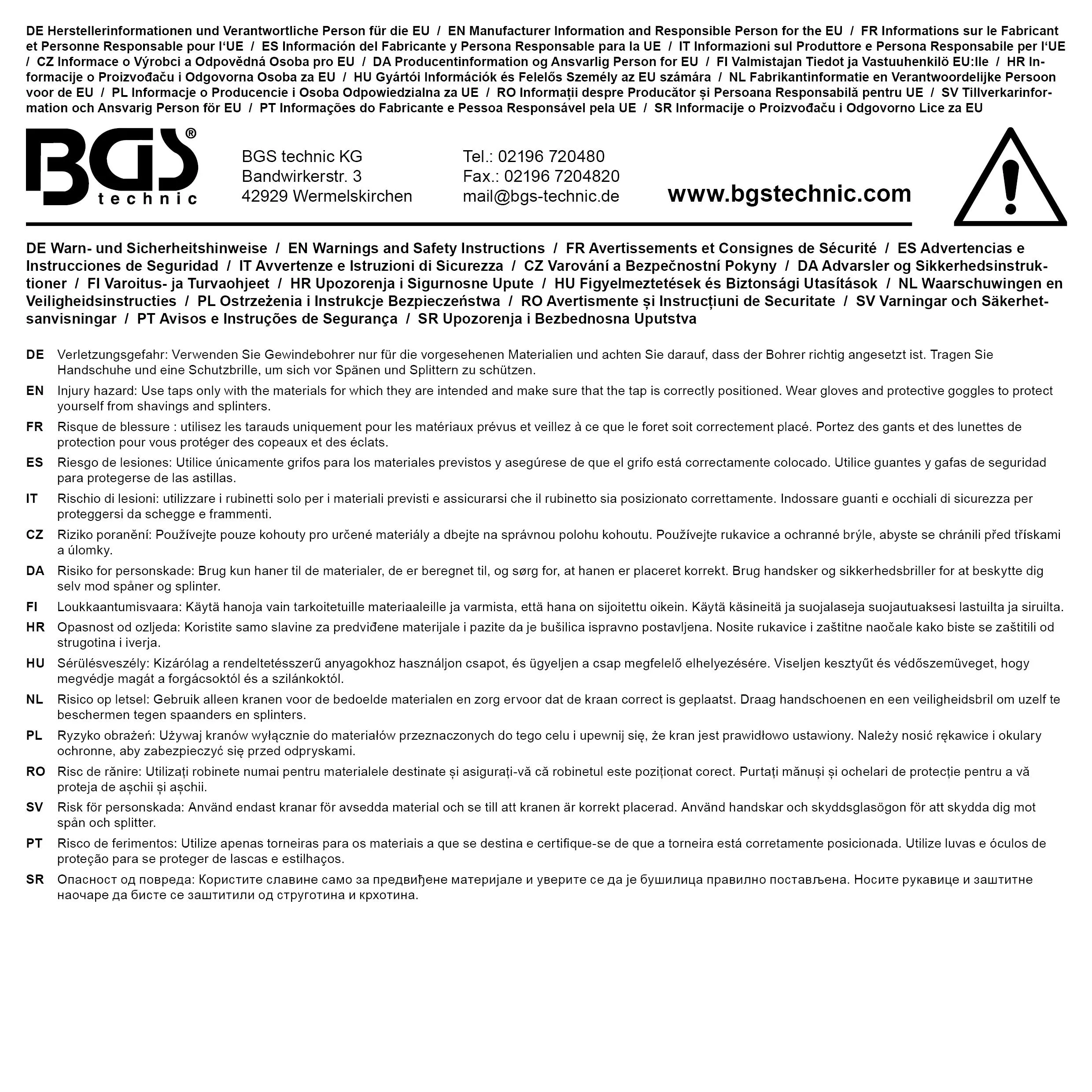 BGS technic Jeu de tarauds | pré-taraud et filière | HSS-G | M5 x 0 BGS technic Jeu de tarauds | pré-taraud et filière | HSS-G | M5 x 0