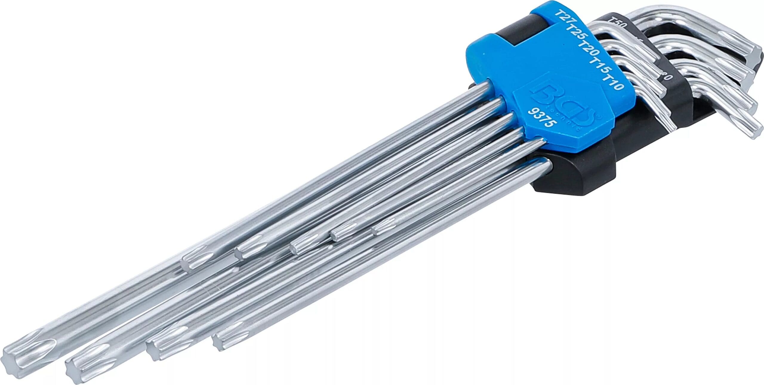 BGS technic Jeu de clés allen | extra longues + extra courtes | Profil T (pour Torx) T10 - T50 | 9 pièces