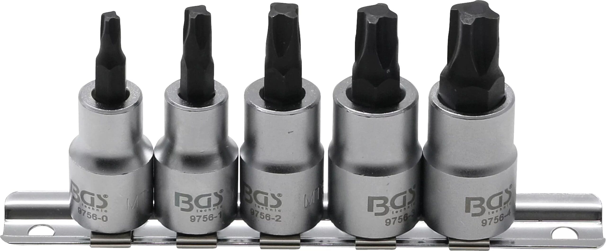 BGS technic Jeu de douilles à embouts | 10 mm (3/8") | profil carré (pour MTS-Mortorq) MTS0 - MTS04 | 5 pièces