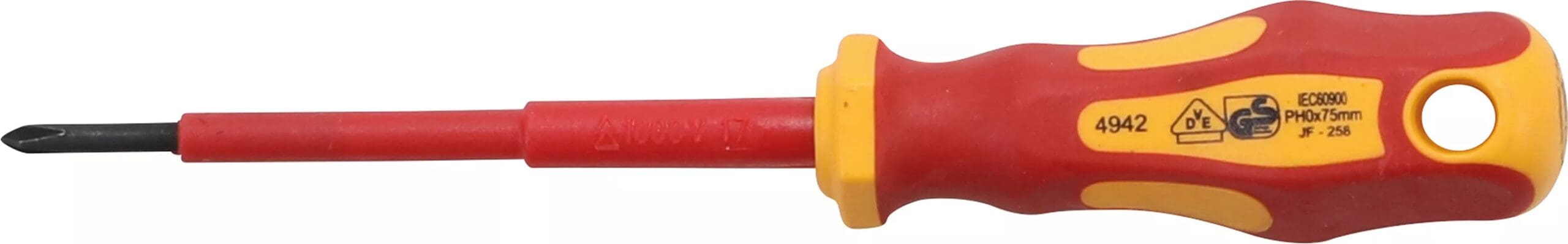BGS technic Tournevis spécial VDE | cruciforme PH0 | longueur de la lame 75 mm