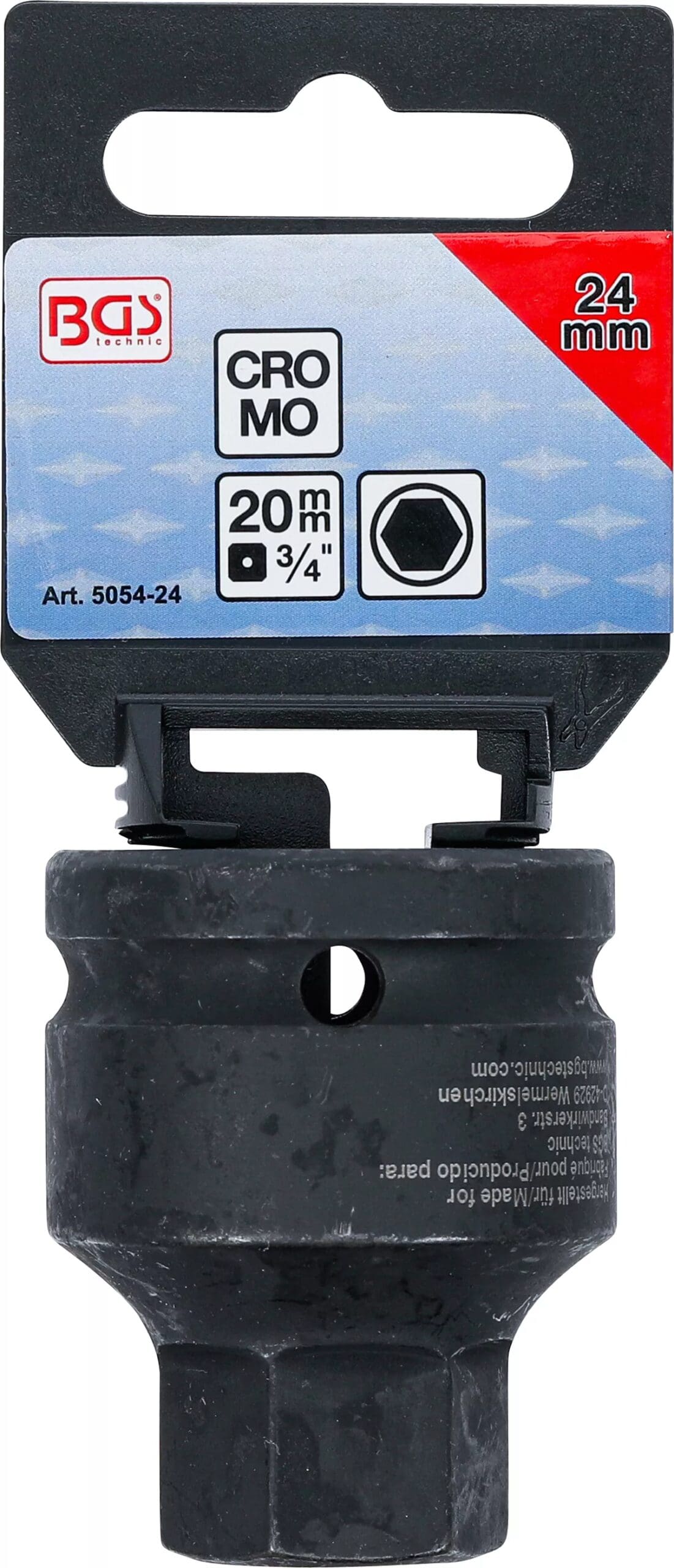 BGS technic Douille à embouts à choc | longueur 55 mm | 20 mm (3/4") | six pans intérieurs 24 mm BGS technic Douille à embouts à choc | longueur 55 mm | 20 mm (3/4") | six pans intérieurs 24 mm