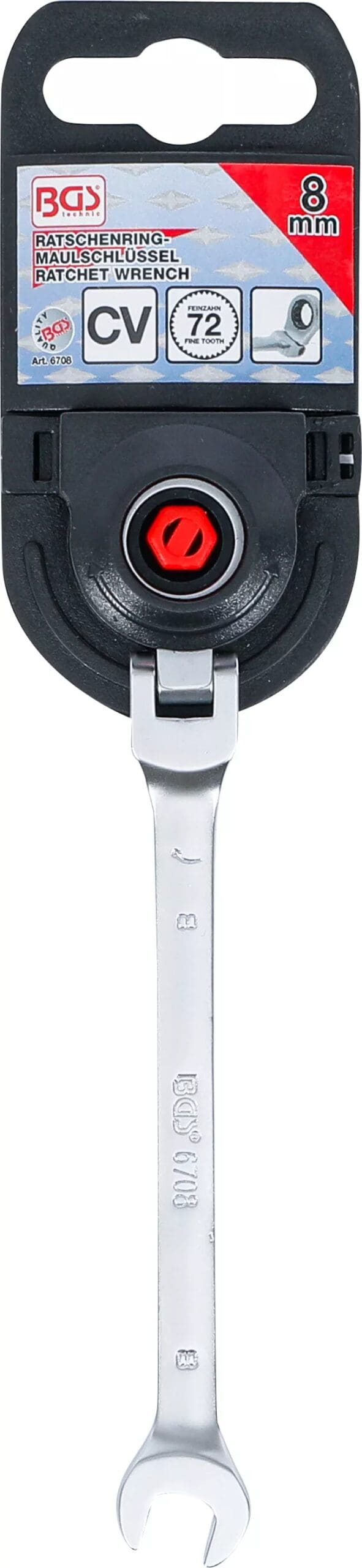 BGS technic Clé mixte à cliquet | à couder | 8 mm BGS technic Clé mixte à cliquet | à couder | 8 mm