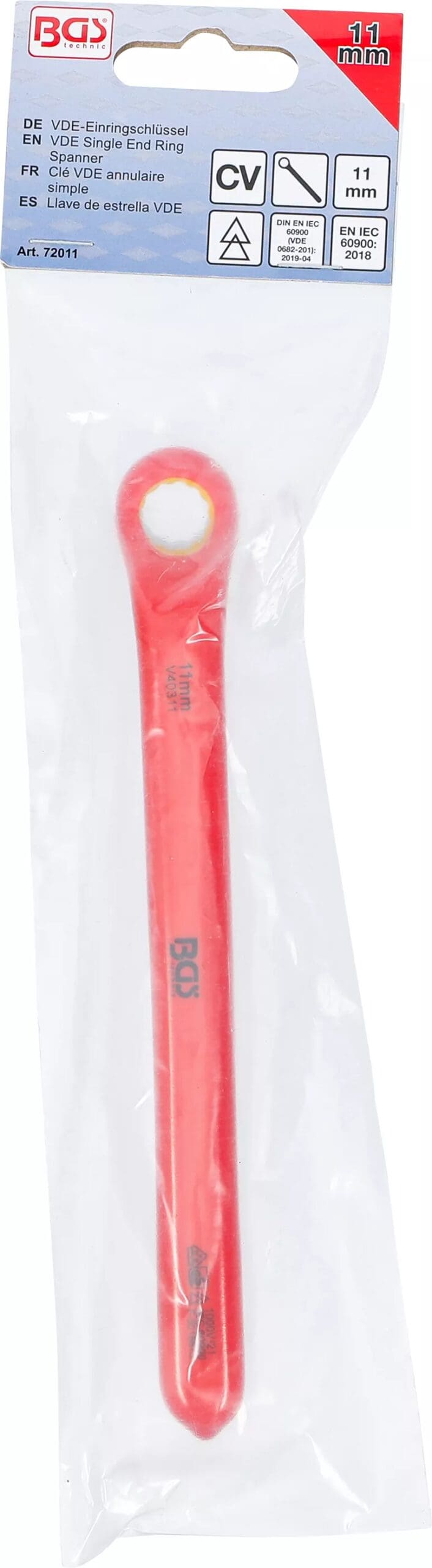 BGS technic Clé VDE annulaire simple | contre-coudées | 11 mm BGS technic Clé VDE annulaire simple | contre-coudées | 11 mm