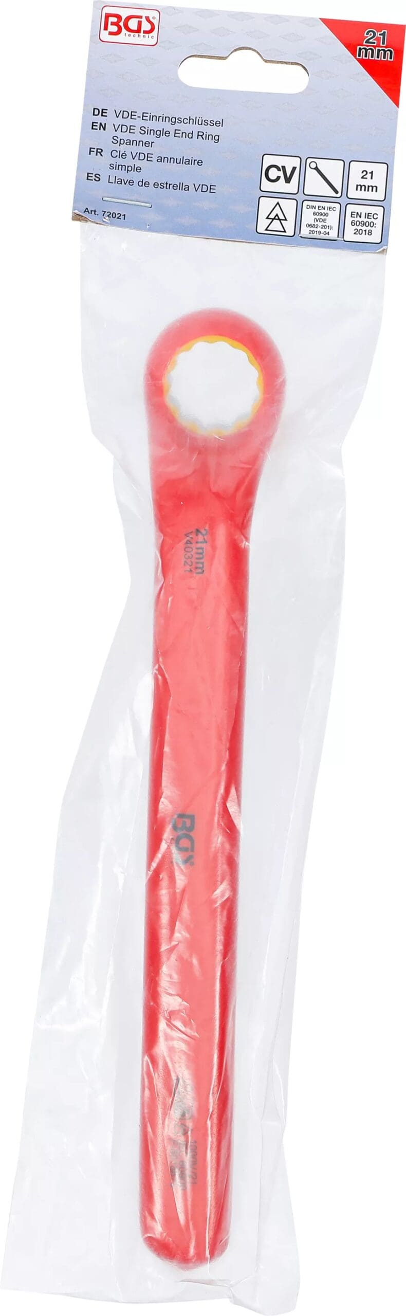 BGS technic Clé VDE annulaire simple | contre-coudées | 21 mm BGS technic Clé VDE annulaire simple | contre-coudées | 21 mm