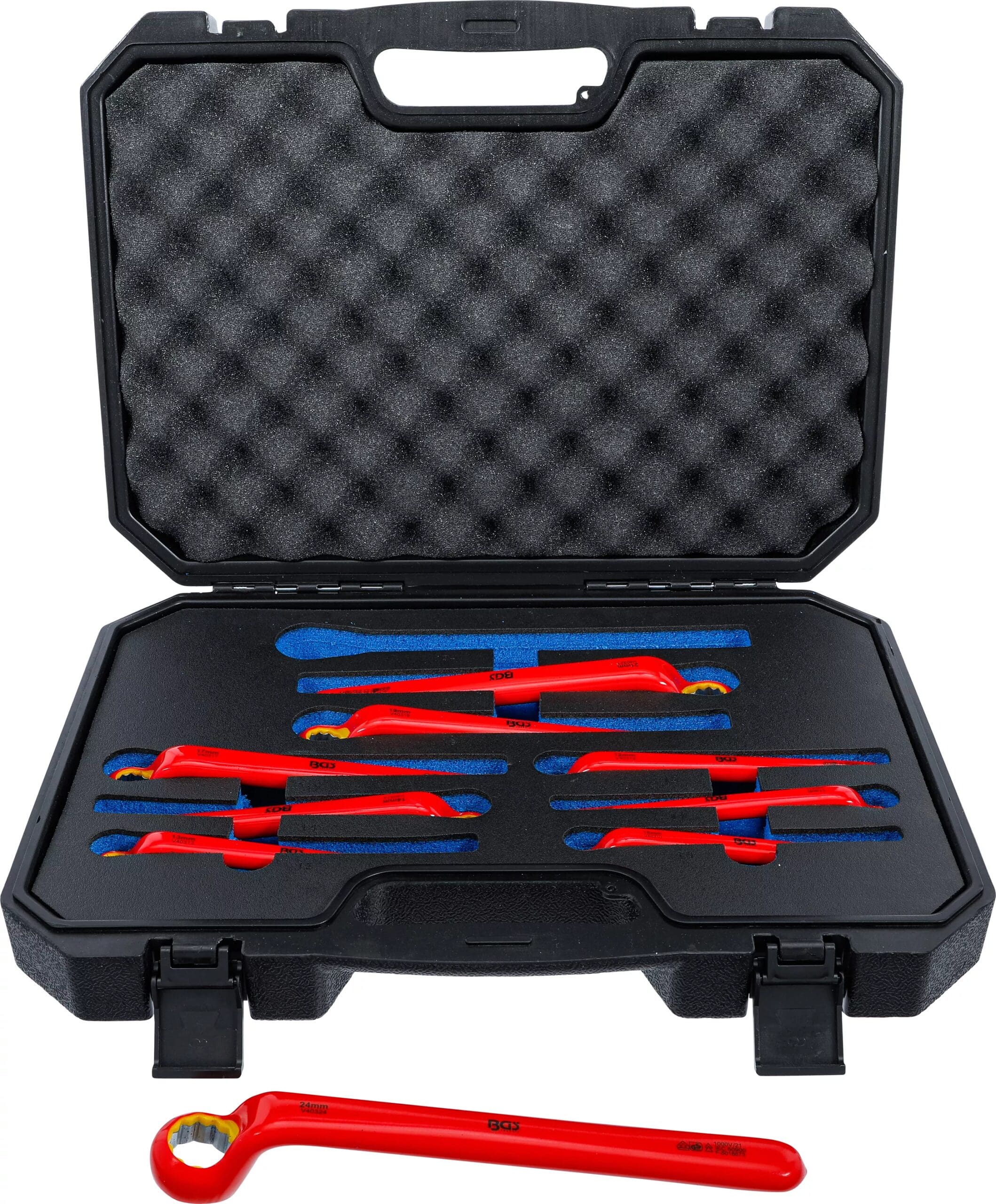 BGS technic Jeu de clés polygonales VDE | contre-coudées | 10 - 24 mm | 9 pièces