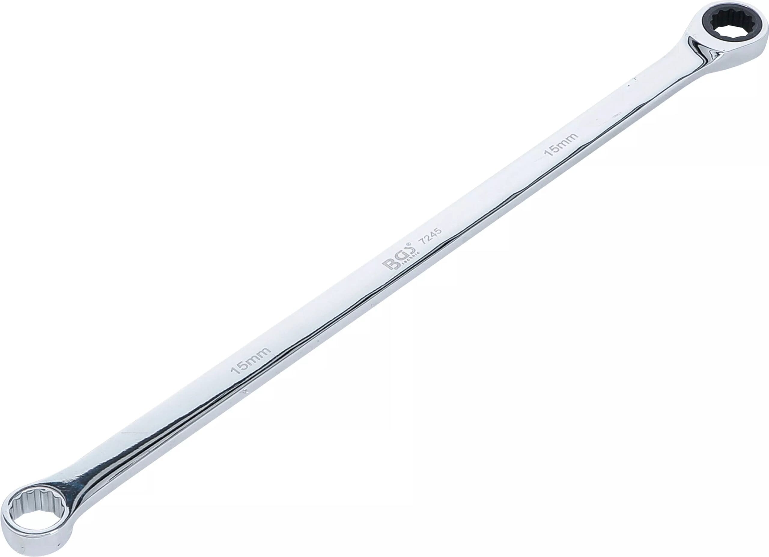 BGS technic Clé polygonales à cliquet et de clé polygonales | extra longues | 15 mm