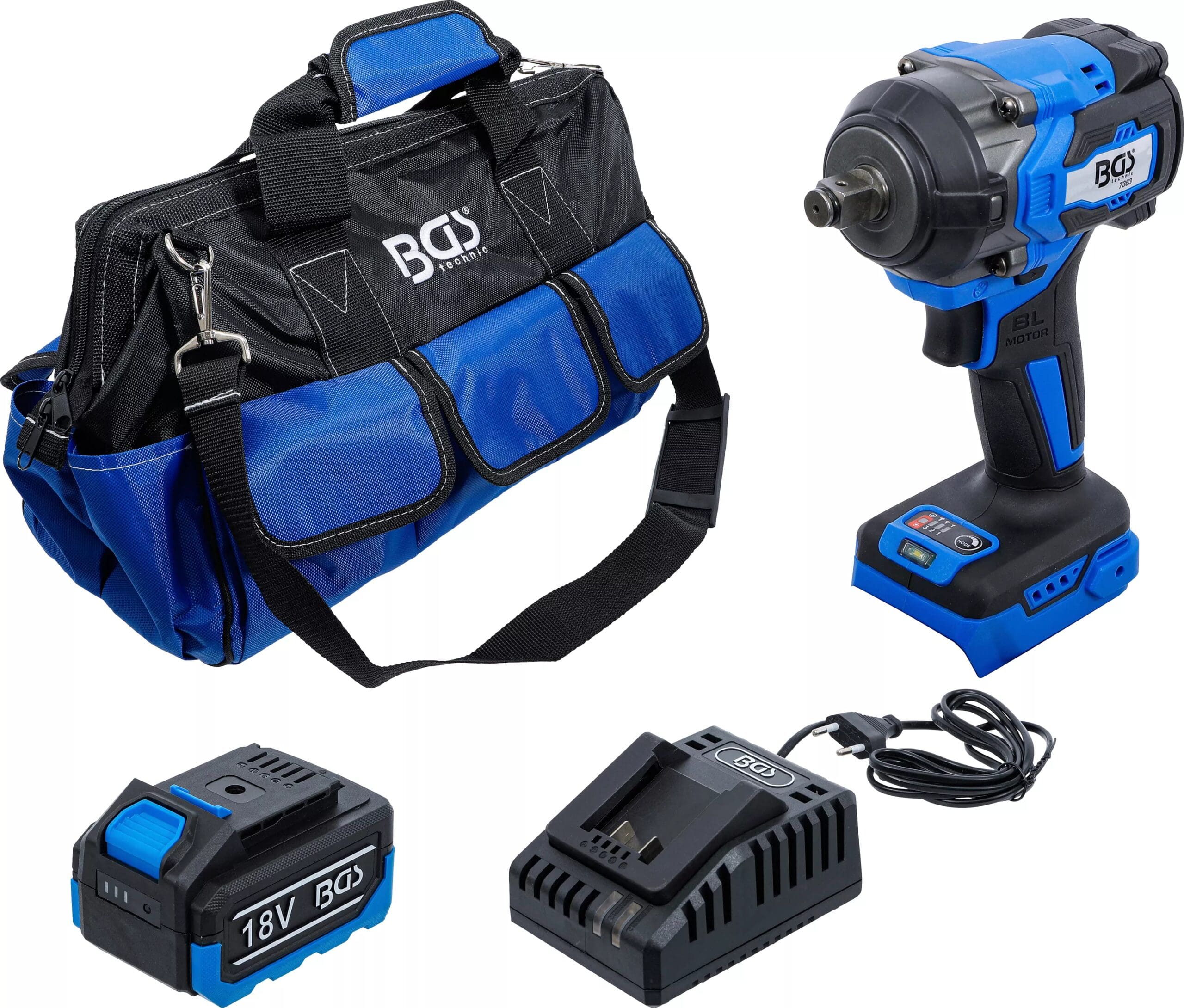BGS technic Jeu de clé à choc sur batterie | sans balais | 550 Nm | 18 V | avec batterie et chargeur rapide