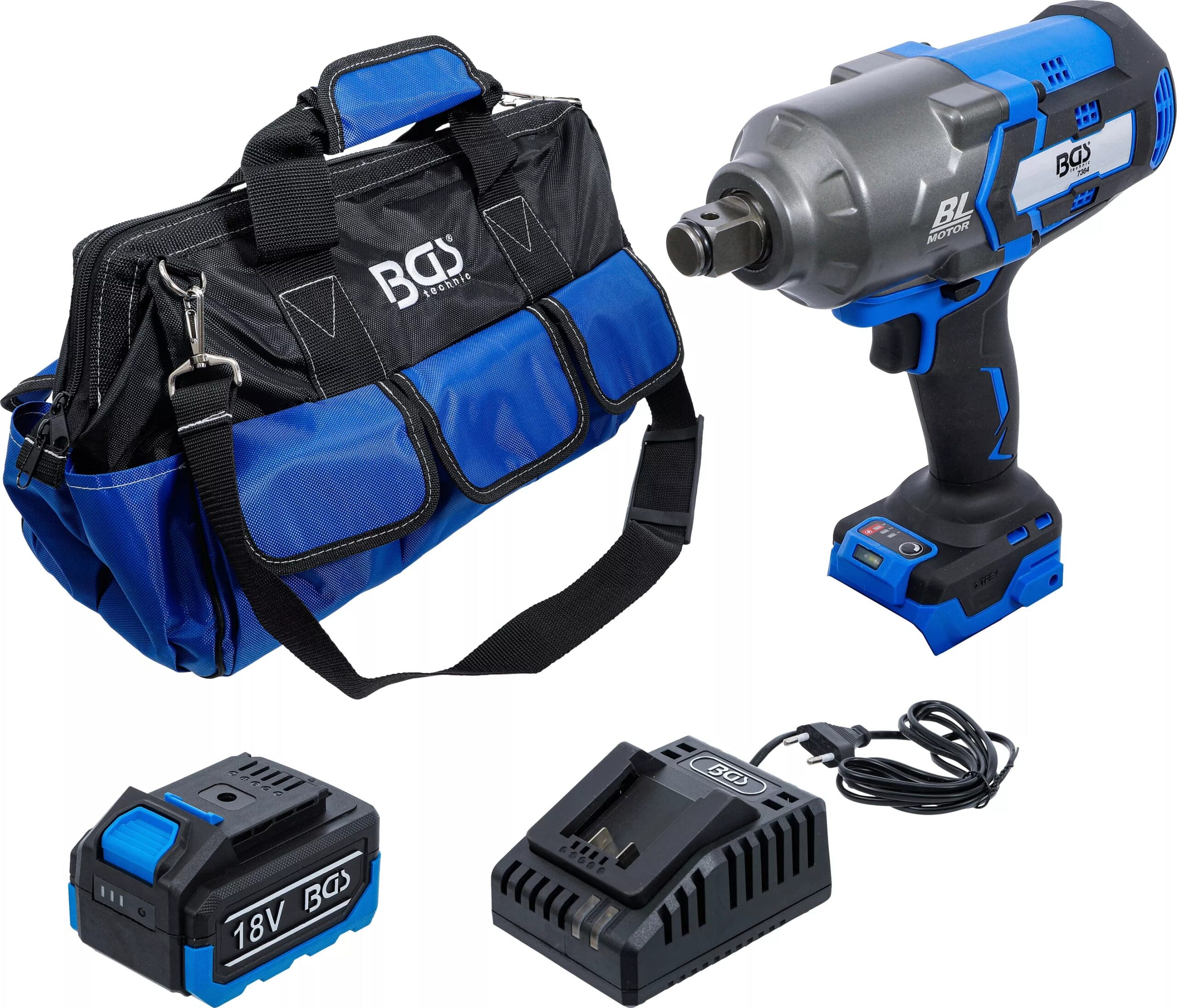 BGS technic Jeu de clé à choc sur batterie | sans balais | 1200 Nm | 18 V | avec batterie et chargeur rapide