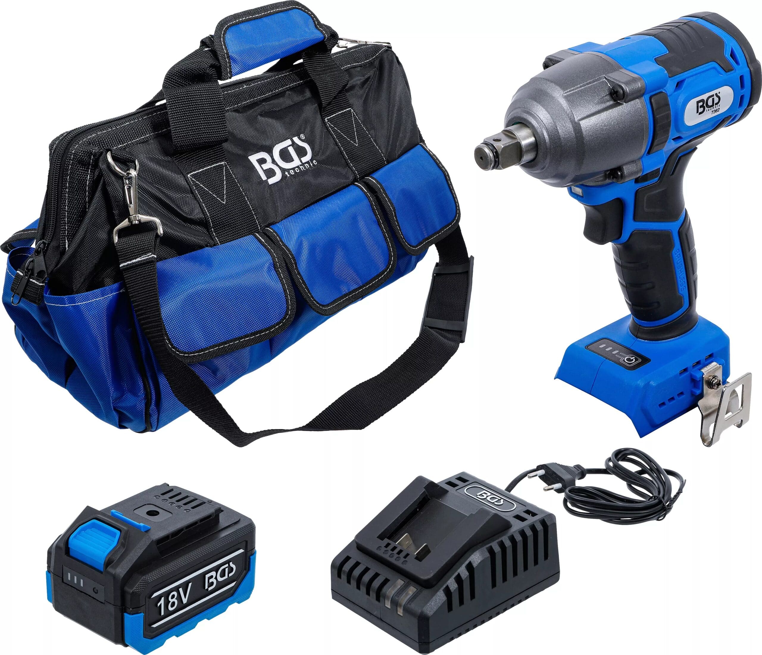 BGS technic Jeu de clé à choc sur batterie | sans balais | 400 Nm | 18 V | avec batterie et chargeur rapide