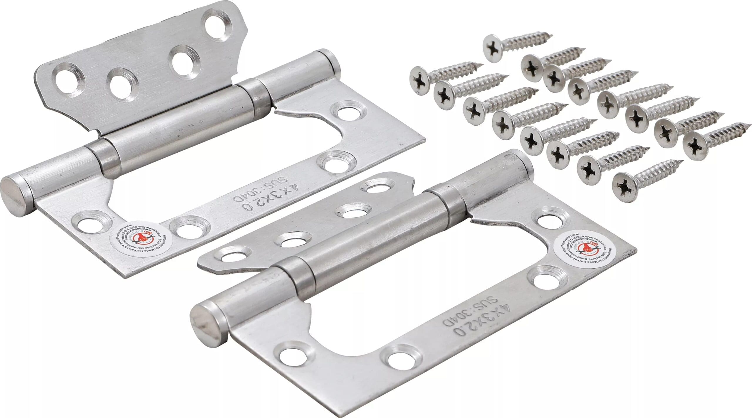 BGS technic Jeu de charnières | Acier inoxydable | pour montages compacts | 100 x 50 mm | 2 pièces