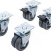 BGS technic Jeu de roulettes doubles de direction | pour fauteuils de plage/meubles en palettes | Ø 75 mm | 4 pièces