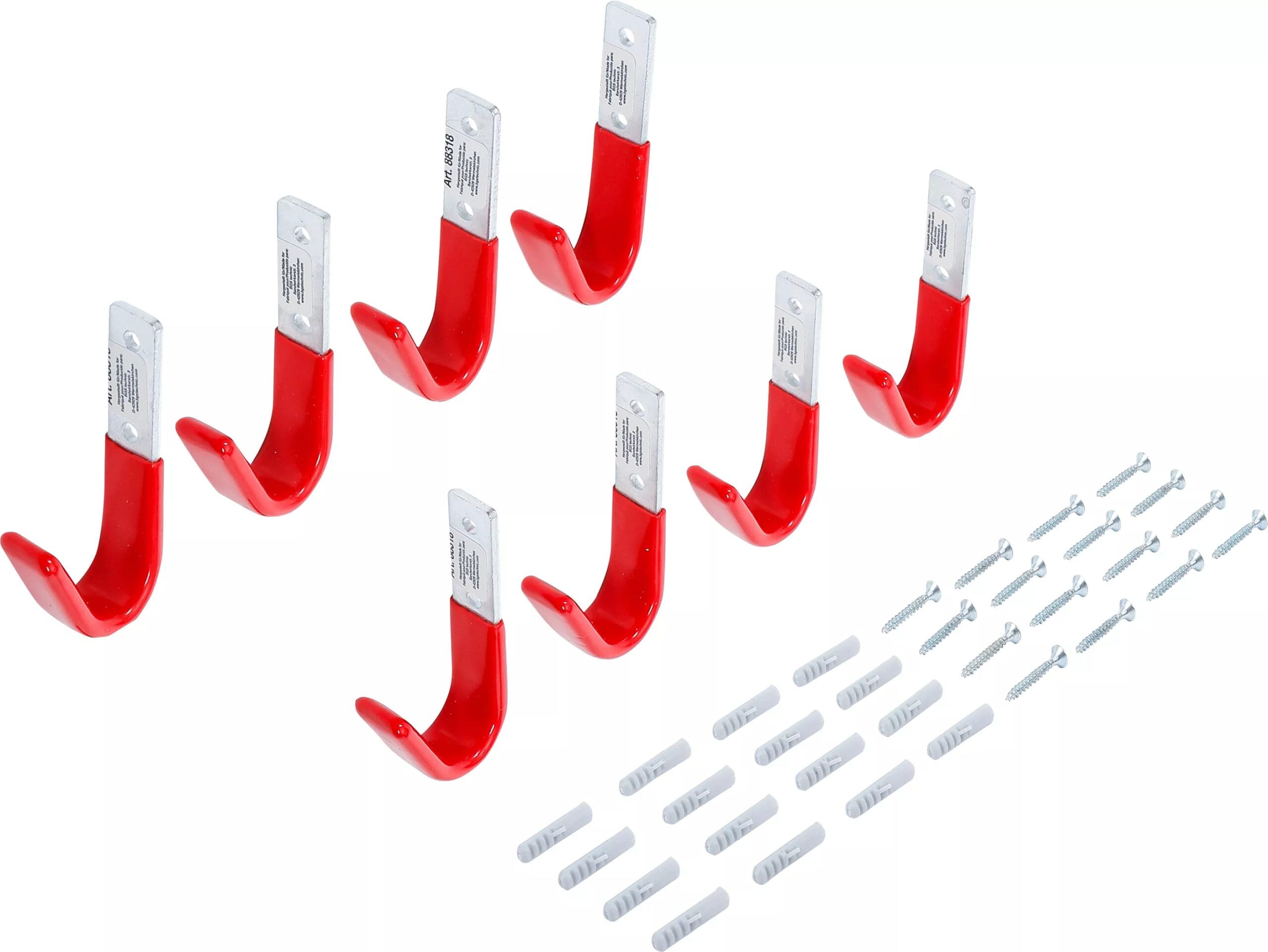 BGS technic Jeu de crochets muraux | 8 pièces