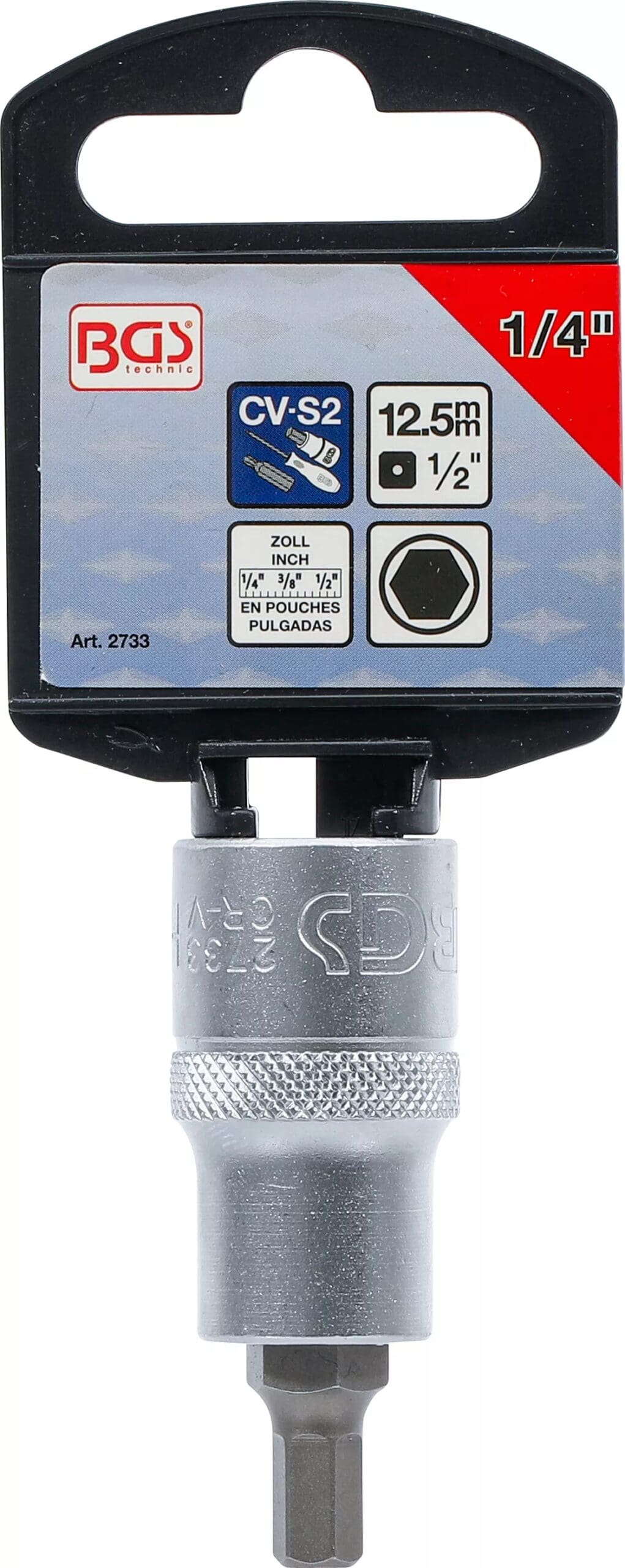 5 mm (1/2") | hexagone femelle 1/4" 5 mm (1/2") | hexagone femelle 1/4"