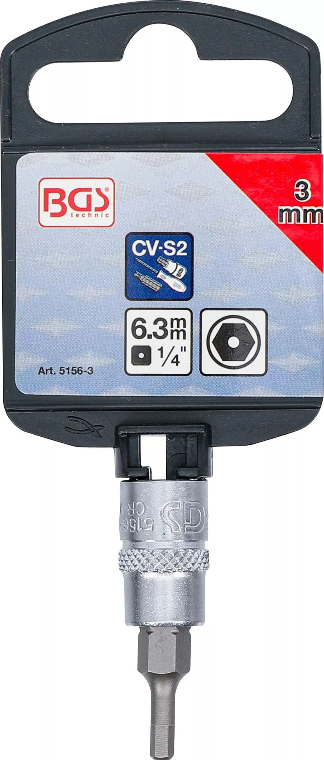 3 mm (1/4") | six pans femelle avec alésage 3 mm 3 mm (1/4") | six pans femelle avec alésage 3 mm