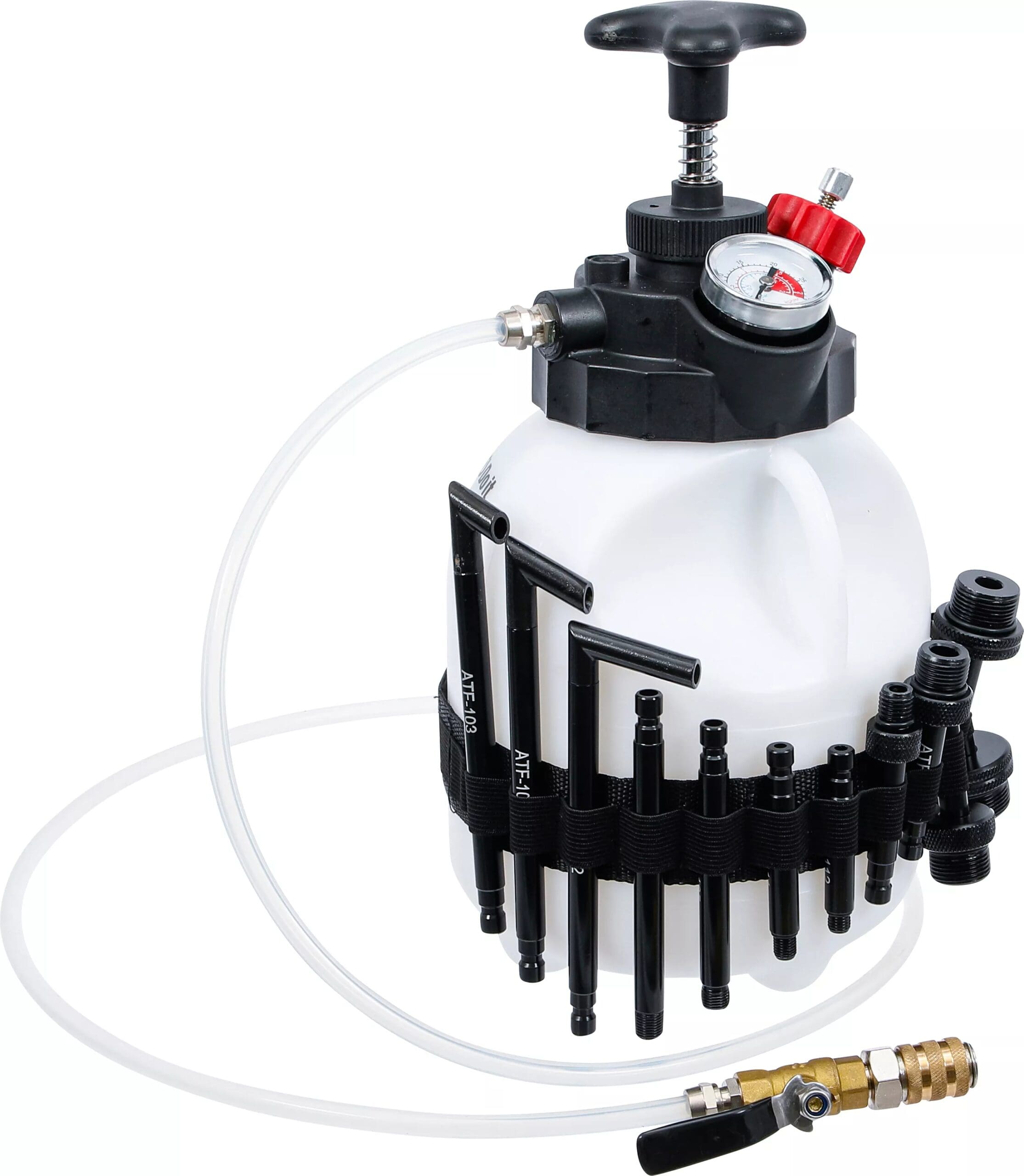 BGS technic Appareil de remplissage de boite de vitesse avec pompe main | avec 12 adaptateurs | 3 l
