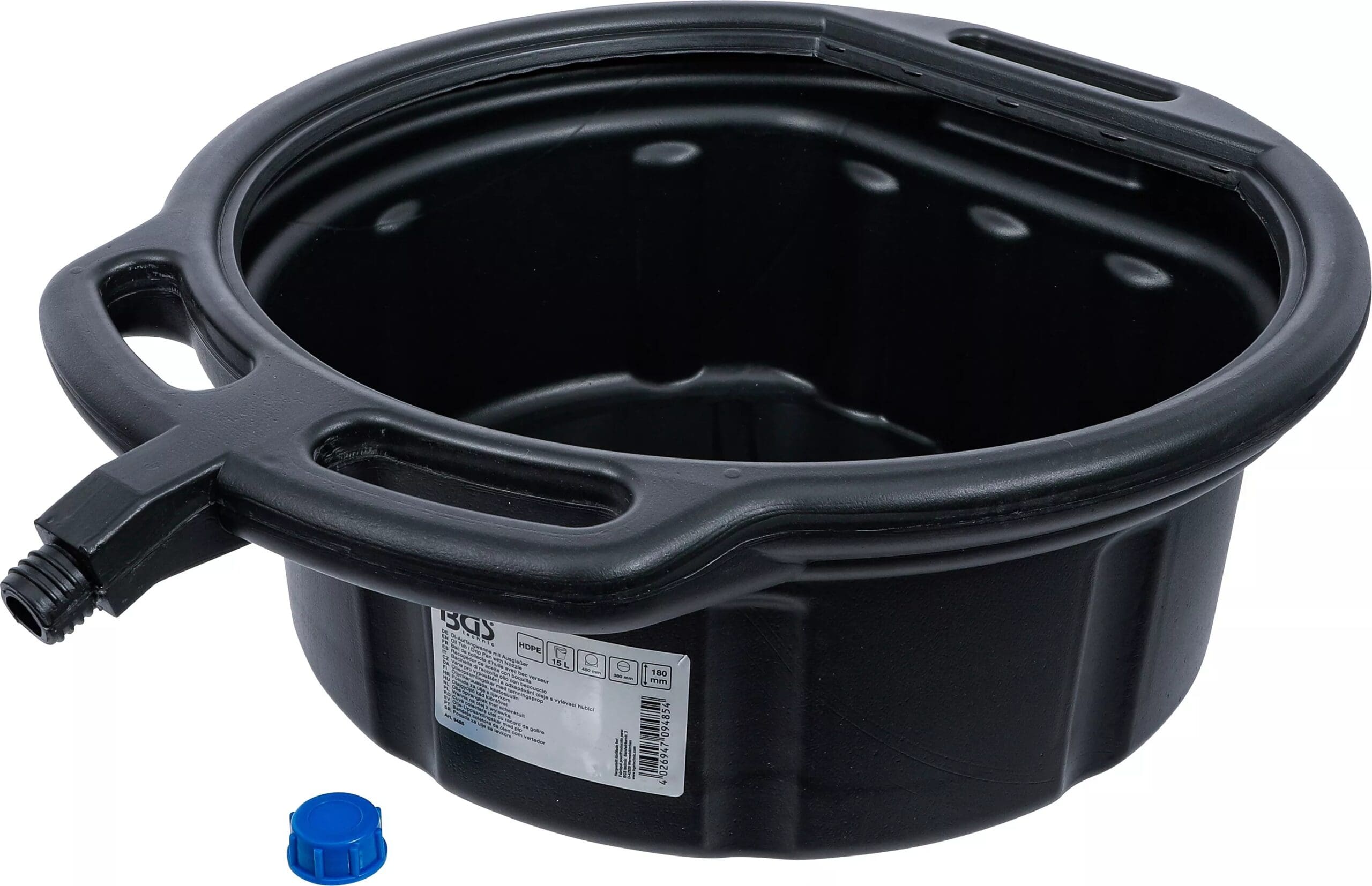 BGS technic Bac de collecte d’huile avec bec verseur | 15 l
