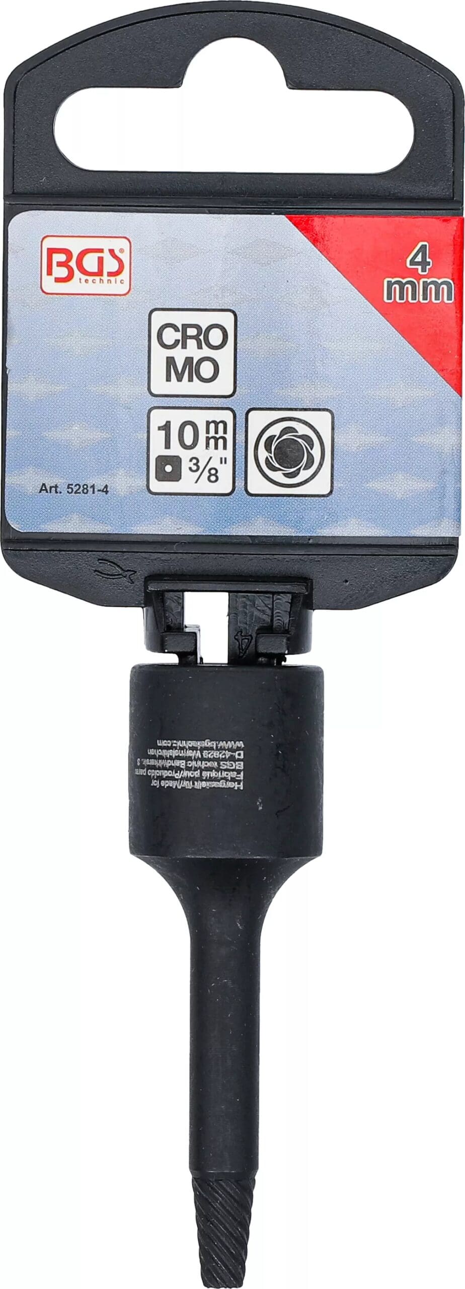 BGS technic Douille spiralée/extracteur de vis | 10 mm (3/8") | 4 mm BGS technic Douille spiralée/extracteur de vis | 10 mm (3/8") | 4 mm