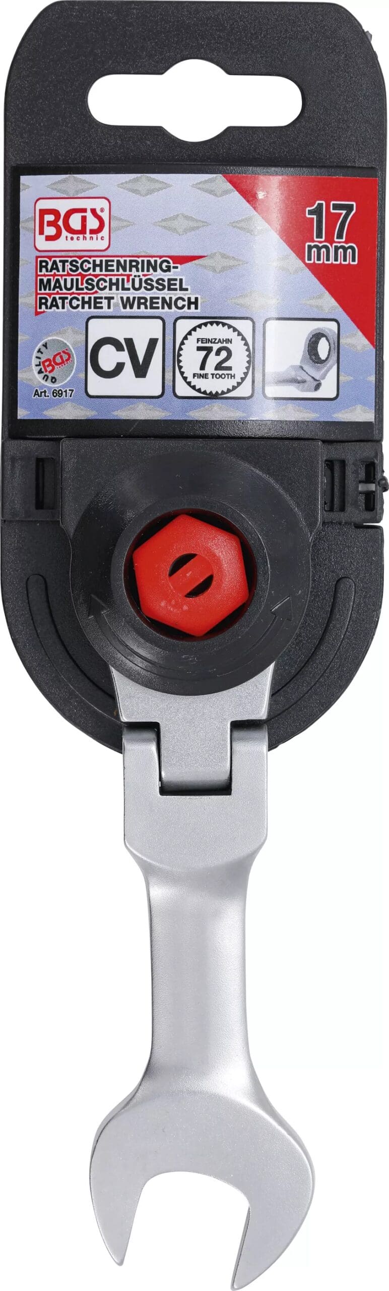 BGS technic Clé mixte à cliquet | courte | à couder | 17 mm BGS technic Clé mixte à cliquet | courte | à couder | 17 mm