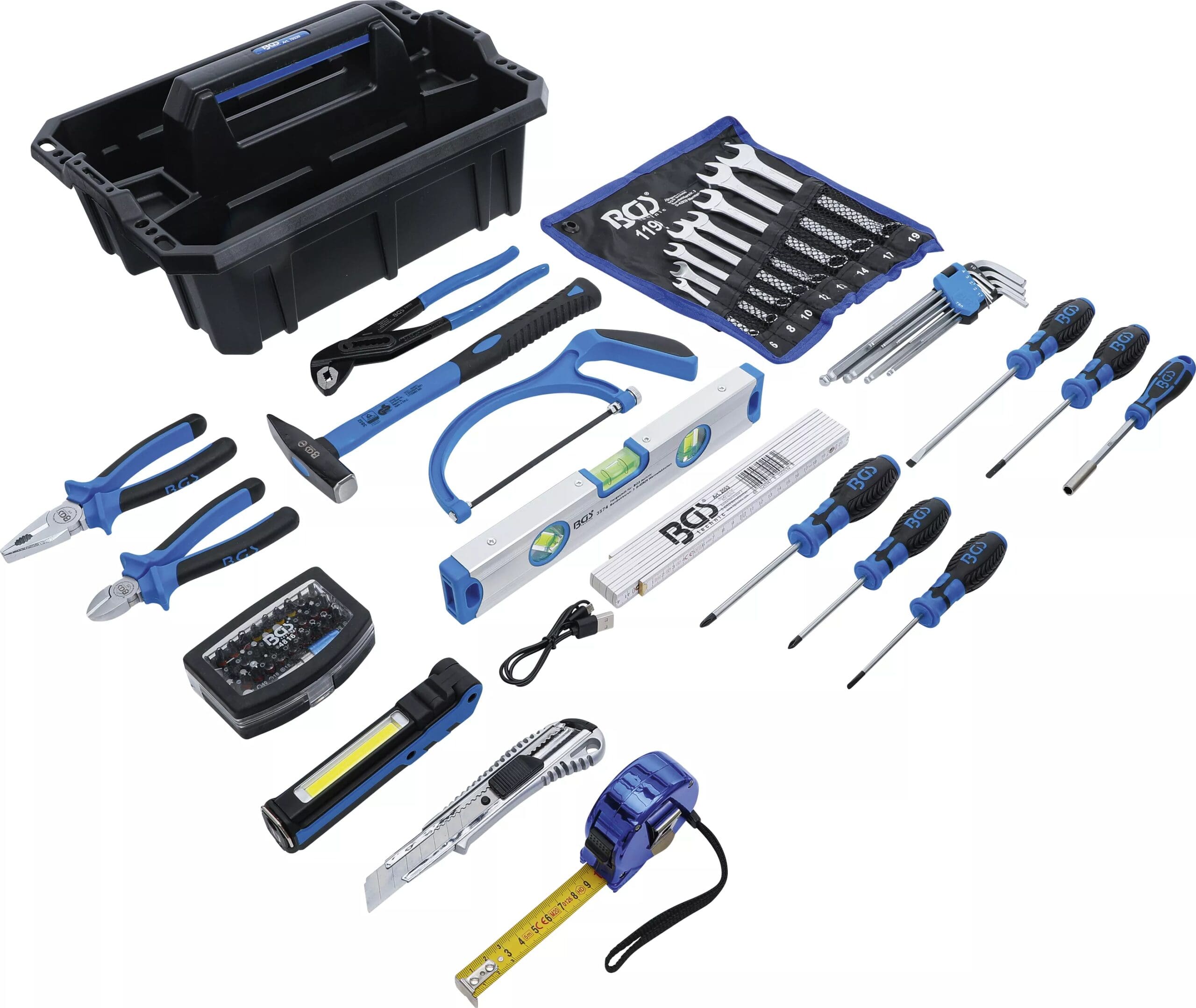 BGS technic Caisse porte-outils | matière plastique | avec assortiment d’outils | 66 pièces